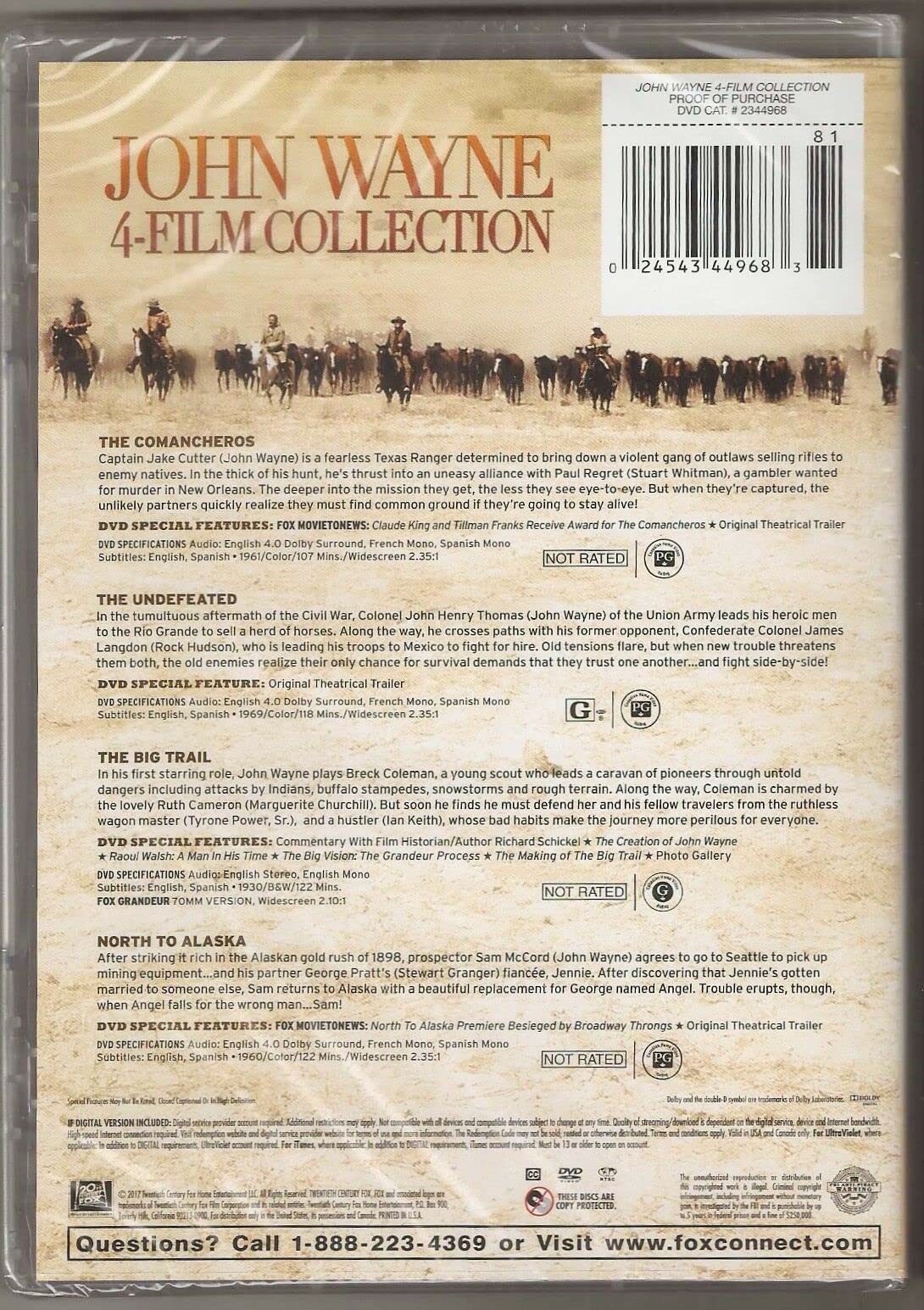 John Wayne 4-Film Collection (4 discs) (The Comancheros, The Undefeated, The Big Trail, North To Alaska) 20th Century Fox