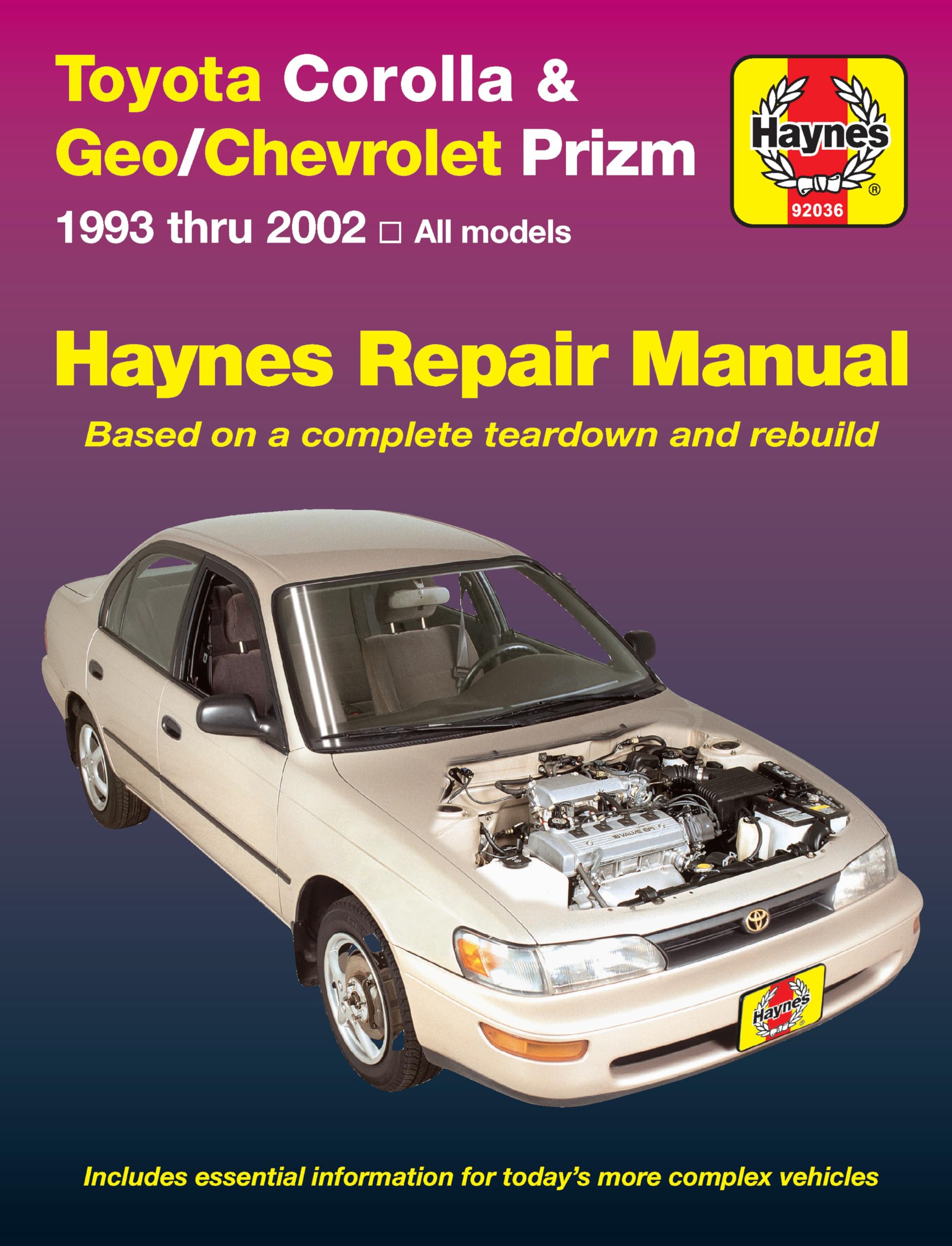 Toyota Corolla & Geo/Chevrolet Prizm (93-02) Haynes Repair Manual used book depot