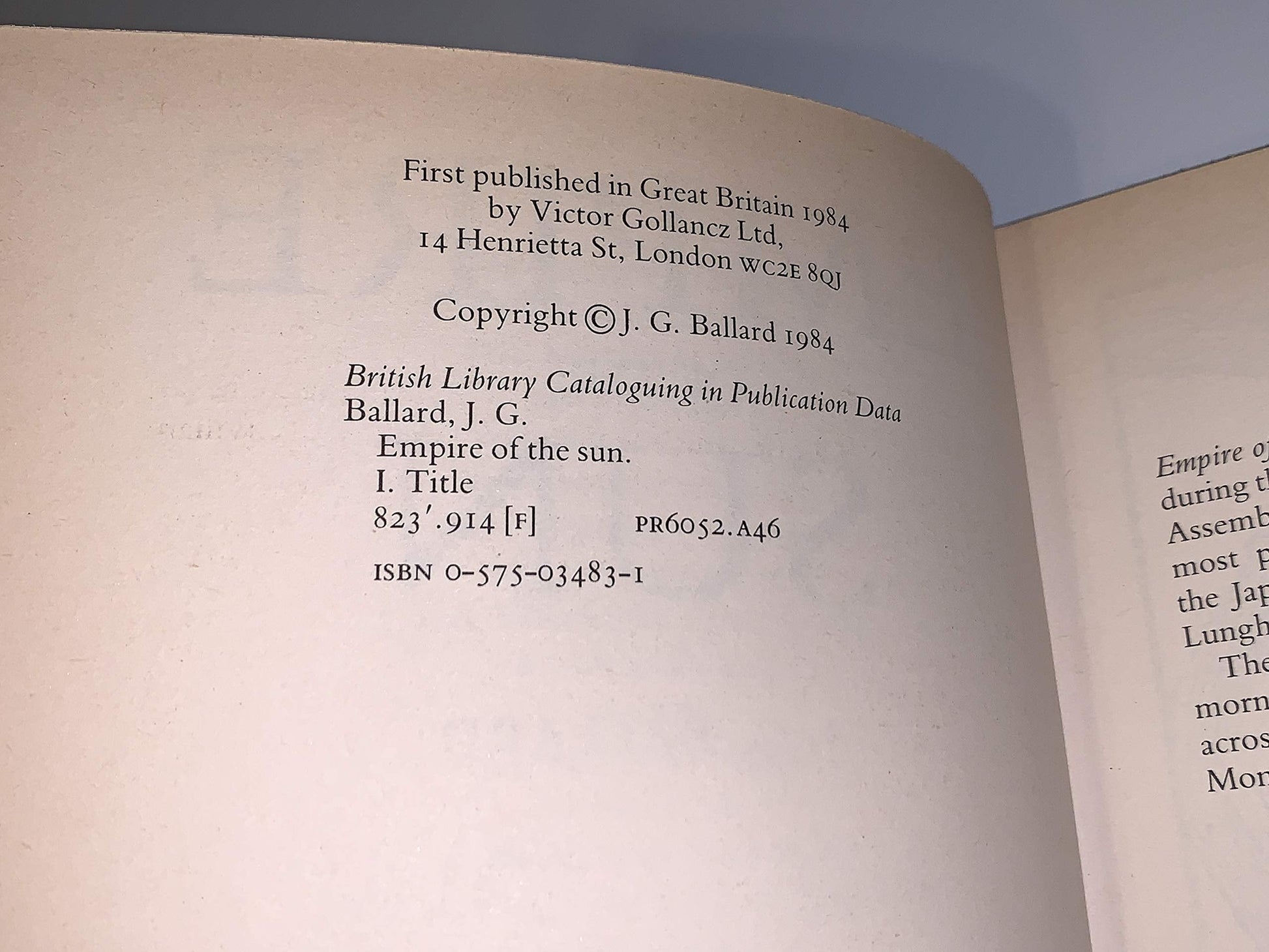 Empire of the sun used book depot