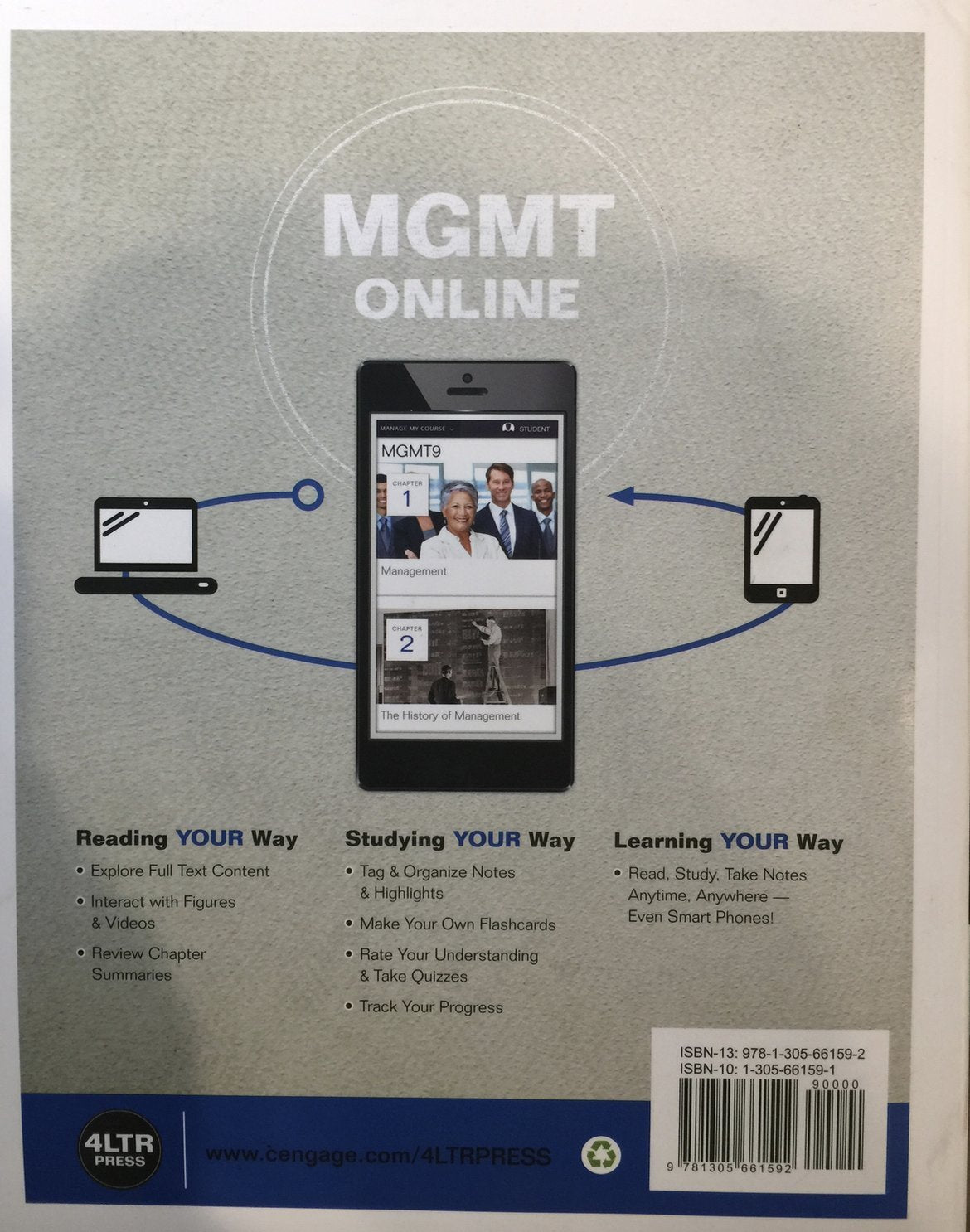 MGMT (with MGMT Online, 1 term (6 months) Printed Access Card) (New, Engaging Titles from 4LTR Press) used book depot