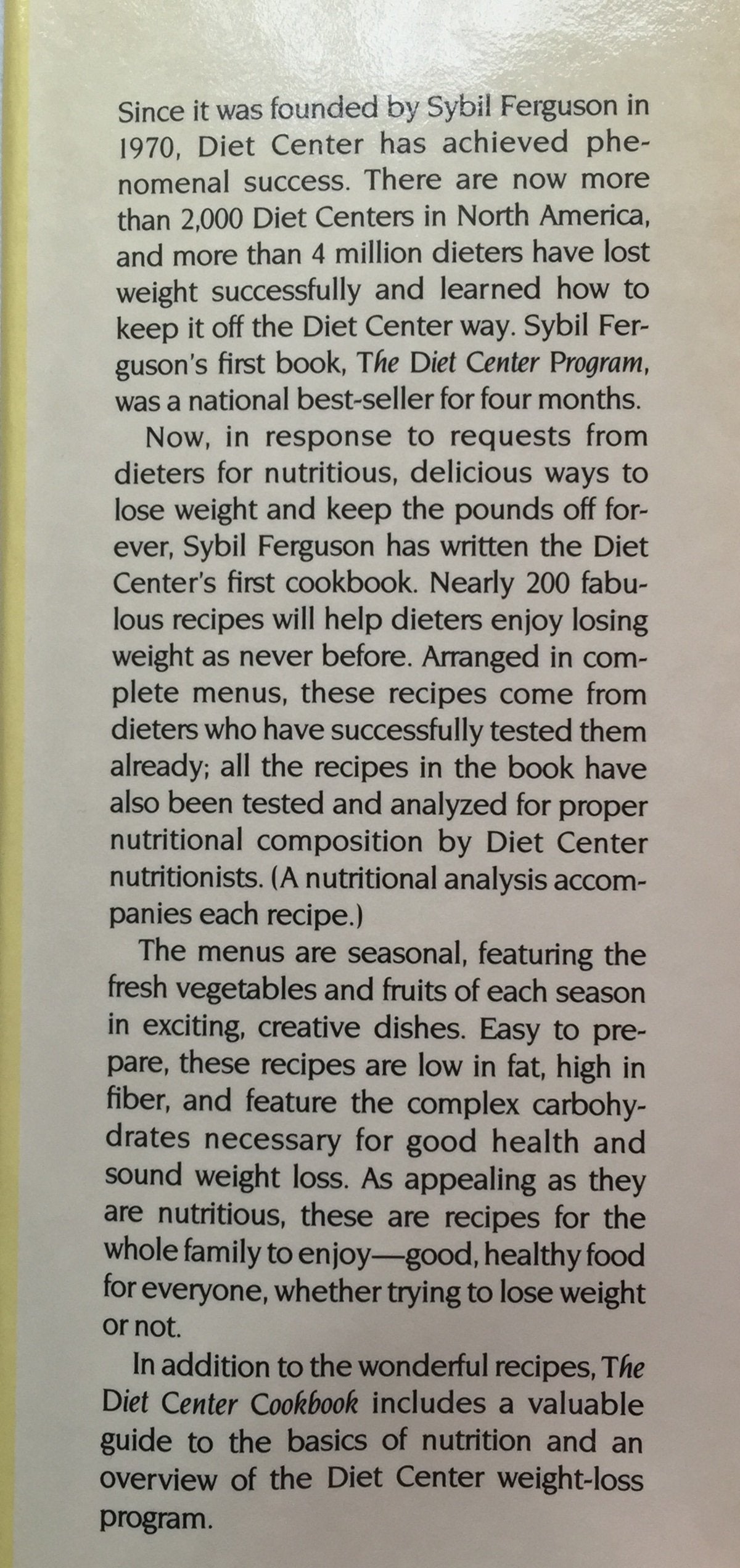 The Diet Center Cookbook used book depot