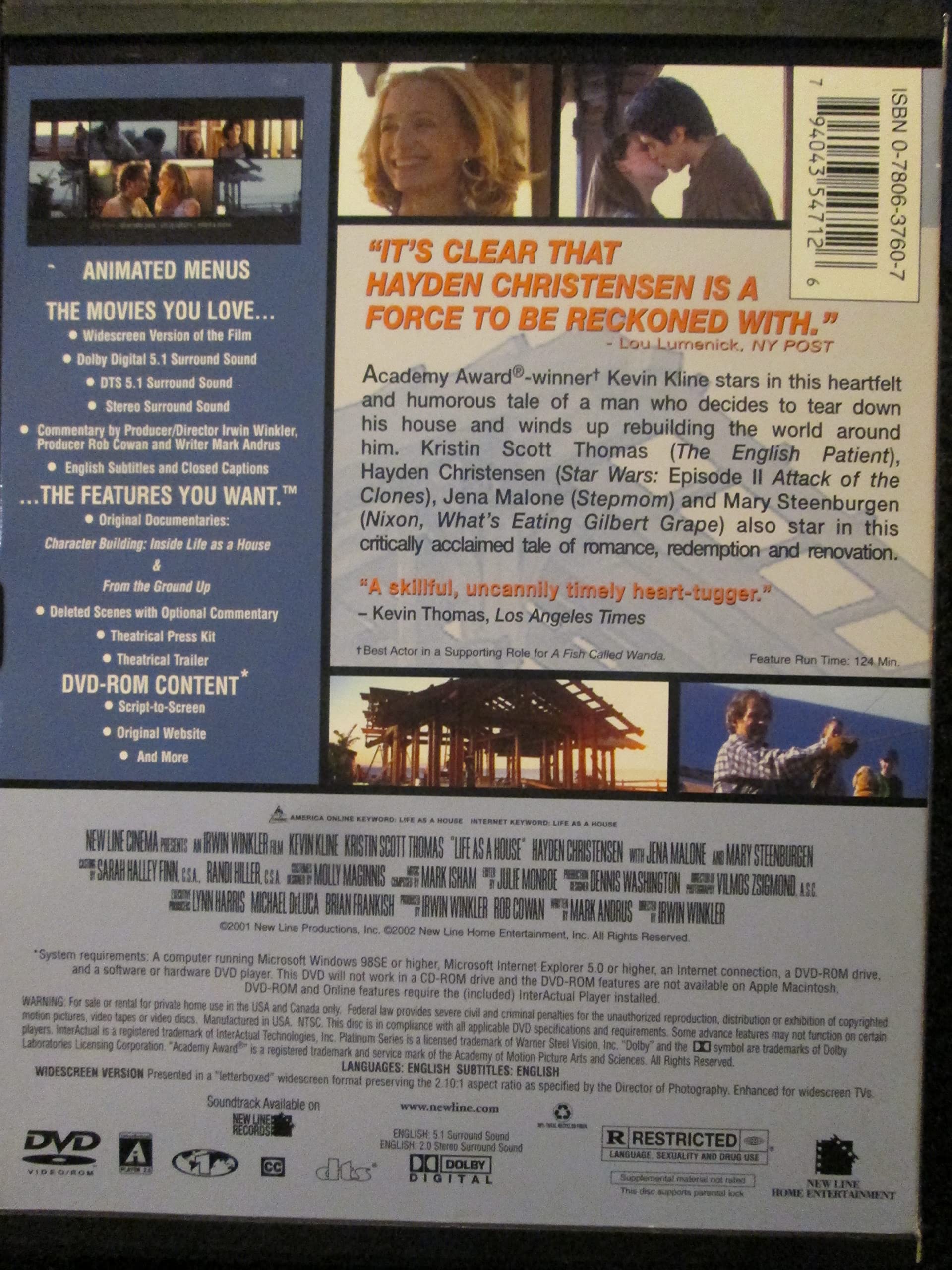 Life as a House (New Line Platinum Series) [DVD] used book depot