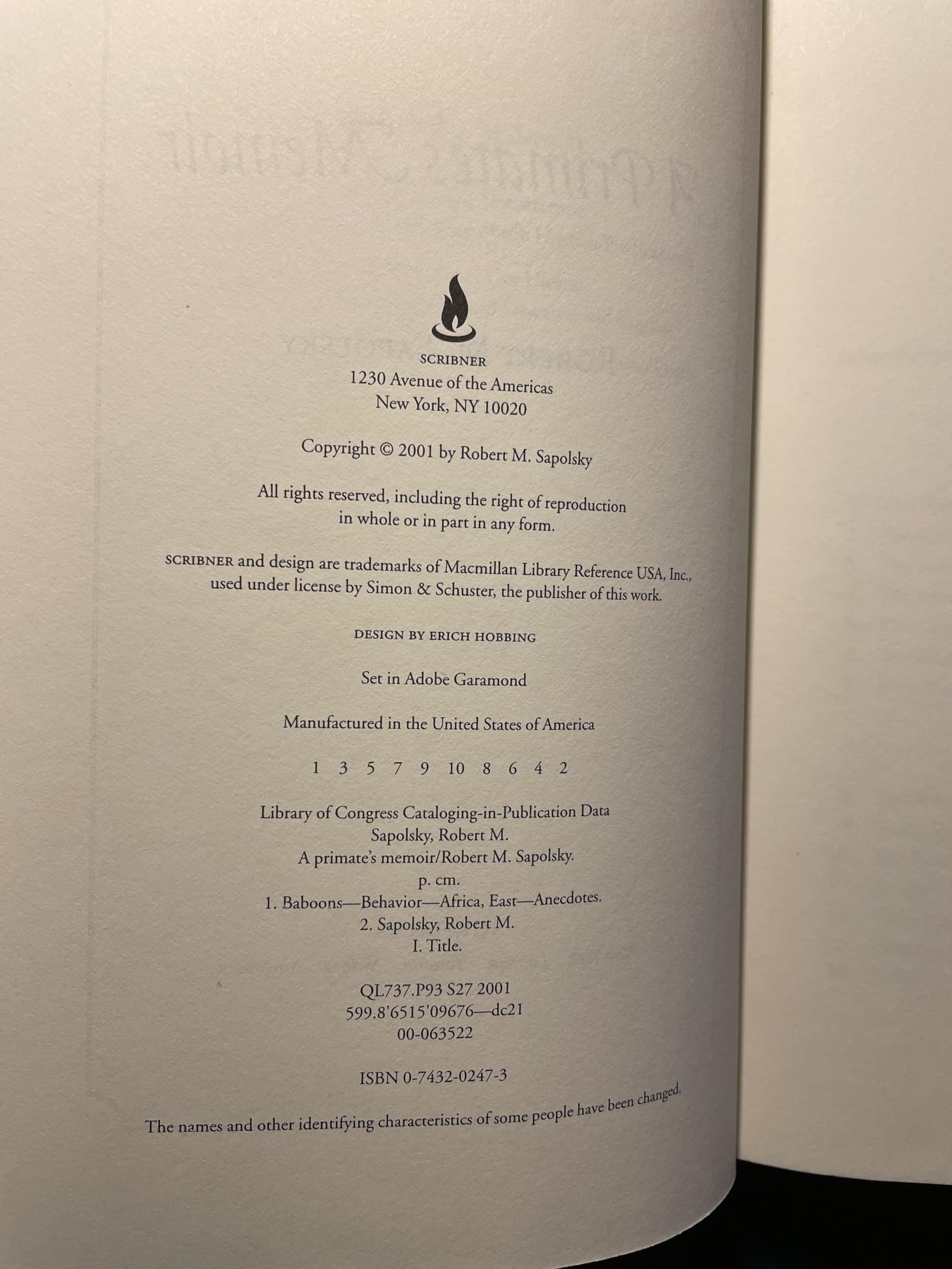 A Primate's Memoir used book depot