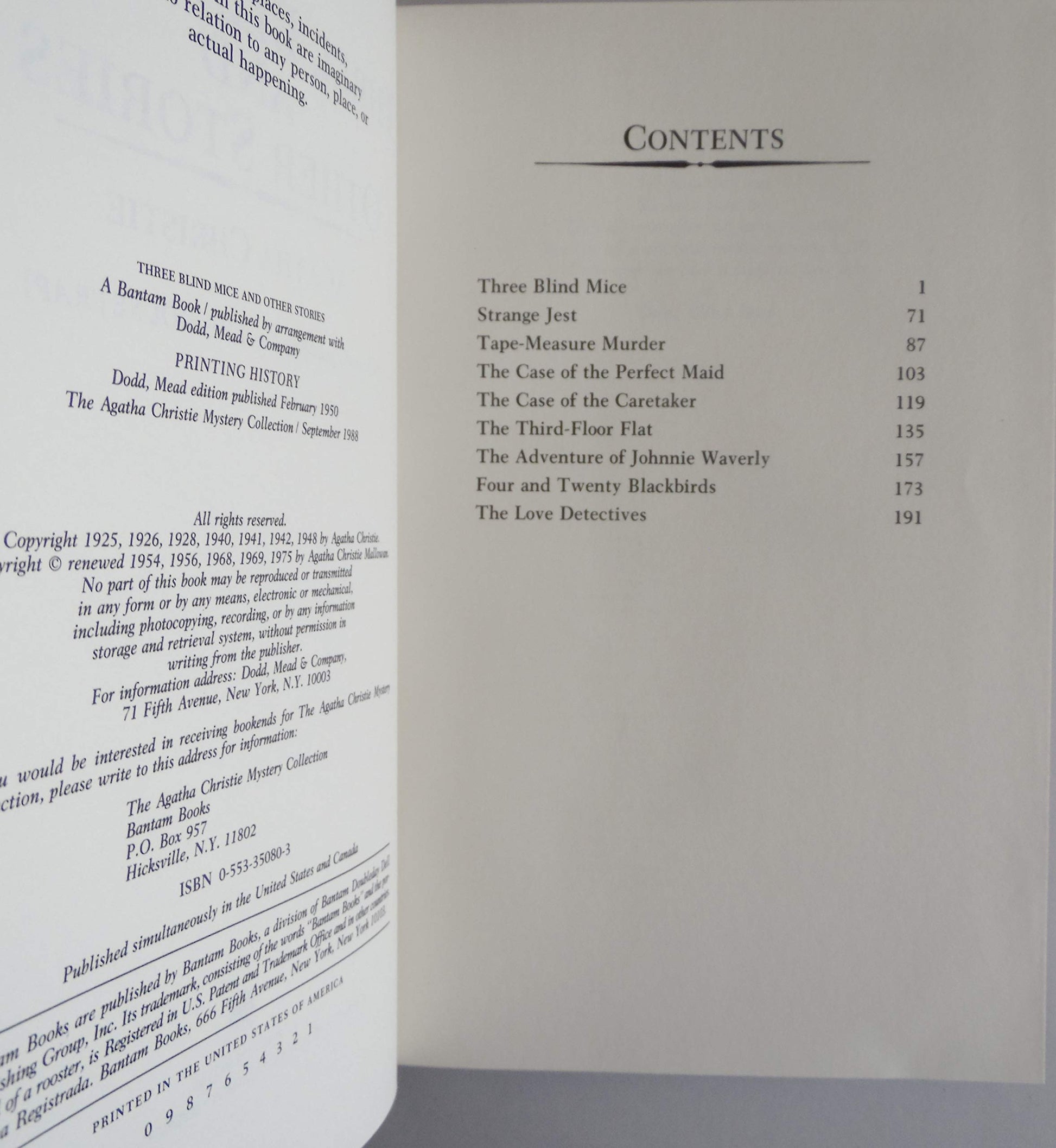 Three Blind Mice and Other Stories used book depot