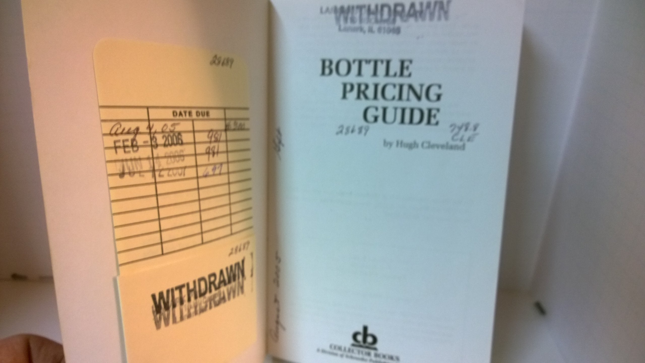 Clevelands Bottle Pricing Guide