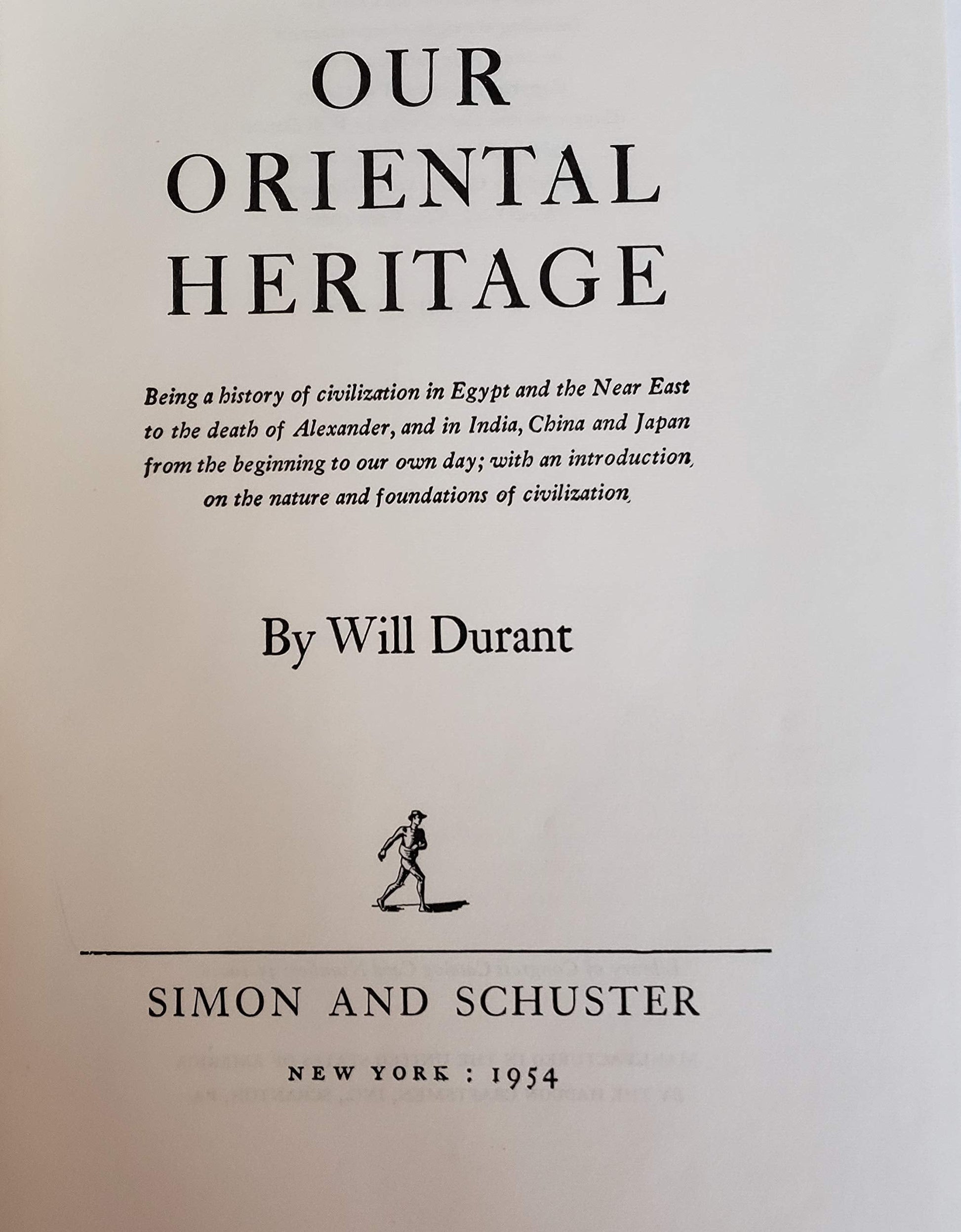 The Story of Civilization I, Our Oriental Heritage used book depot