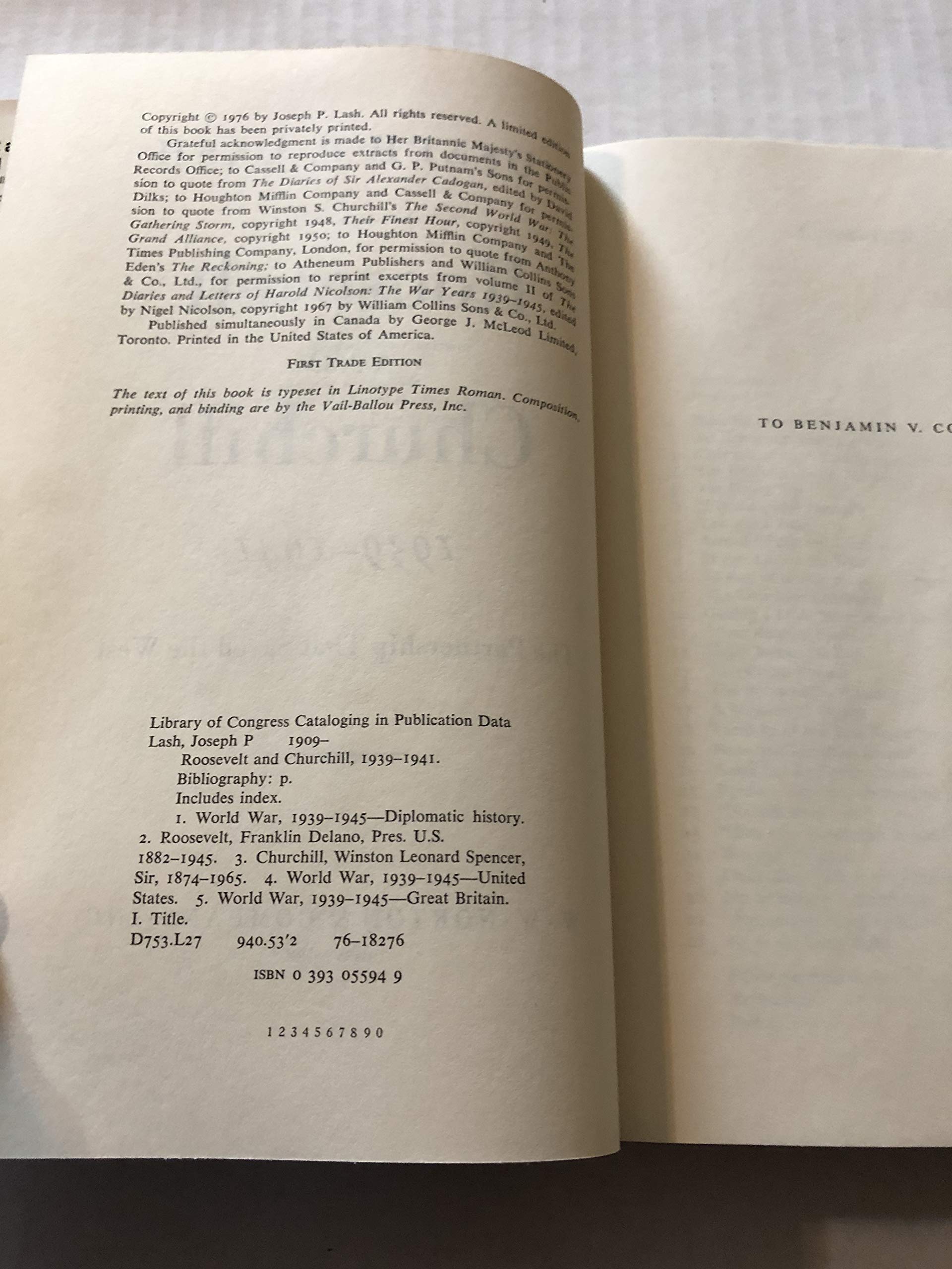 Roosevelt and Churchill, 1939-1941: The Partnership That Saved the West used book depot