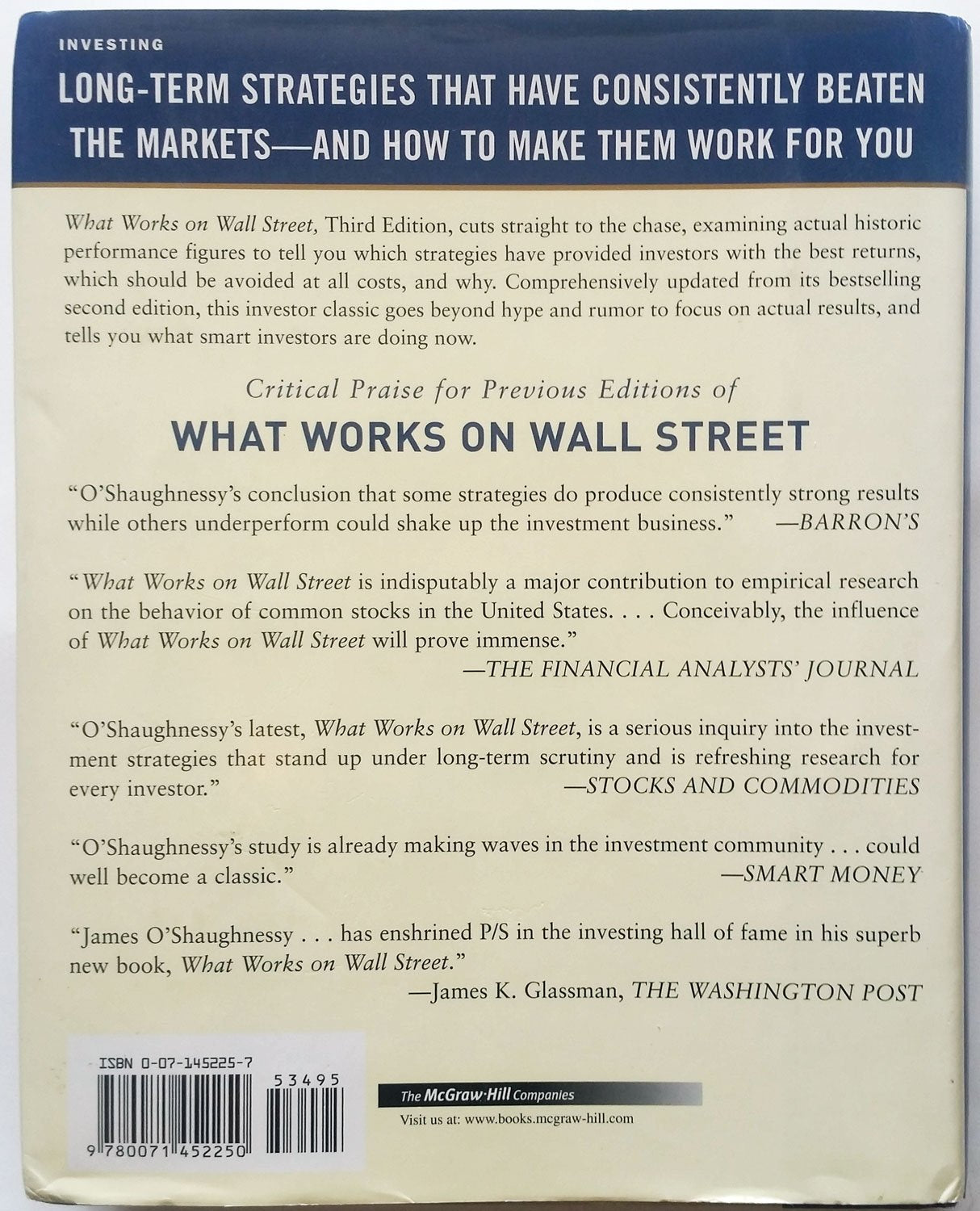 What Works on Wall Street : A Guide to the Best-Performing Investment Strategies of All Time used book depot