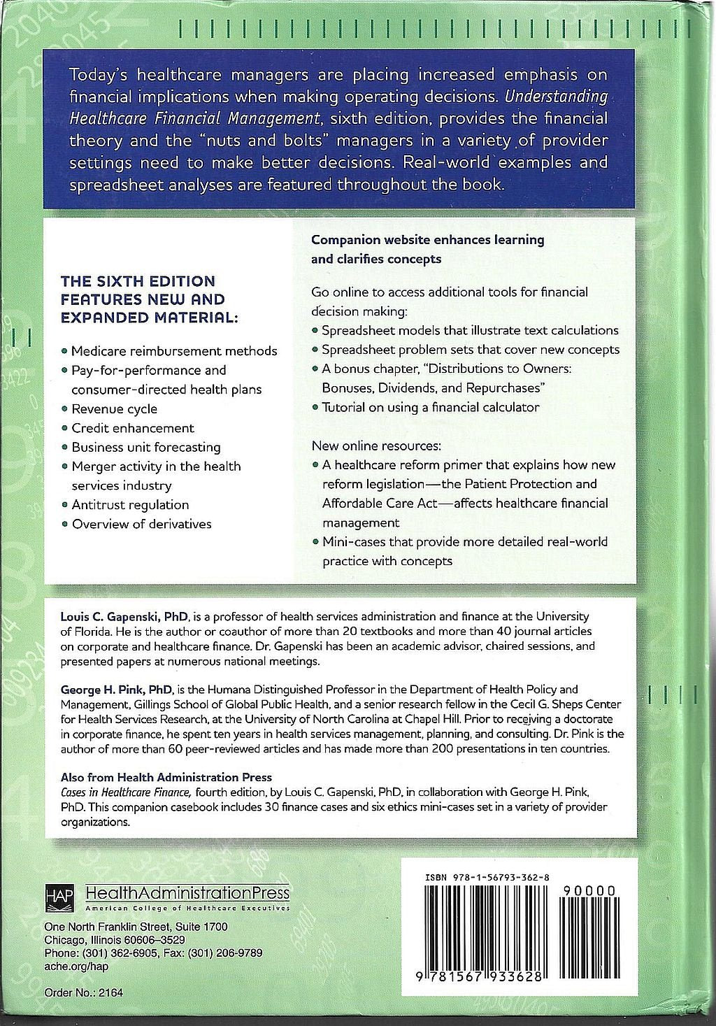 Understanding Healthcare Financial Management, Sixth Edition (AUPHA/HAP Book) used book depot