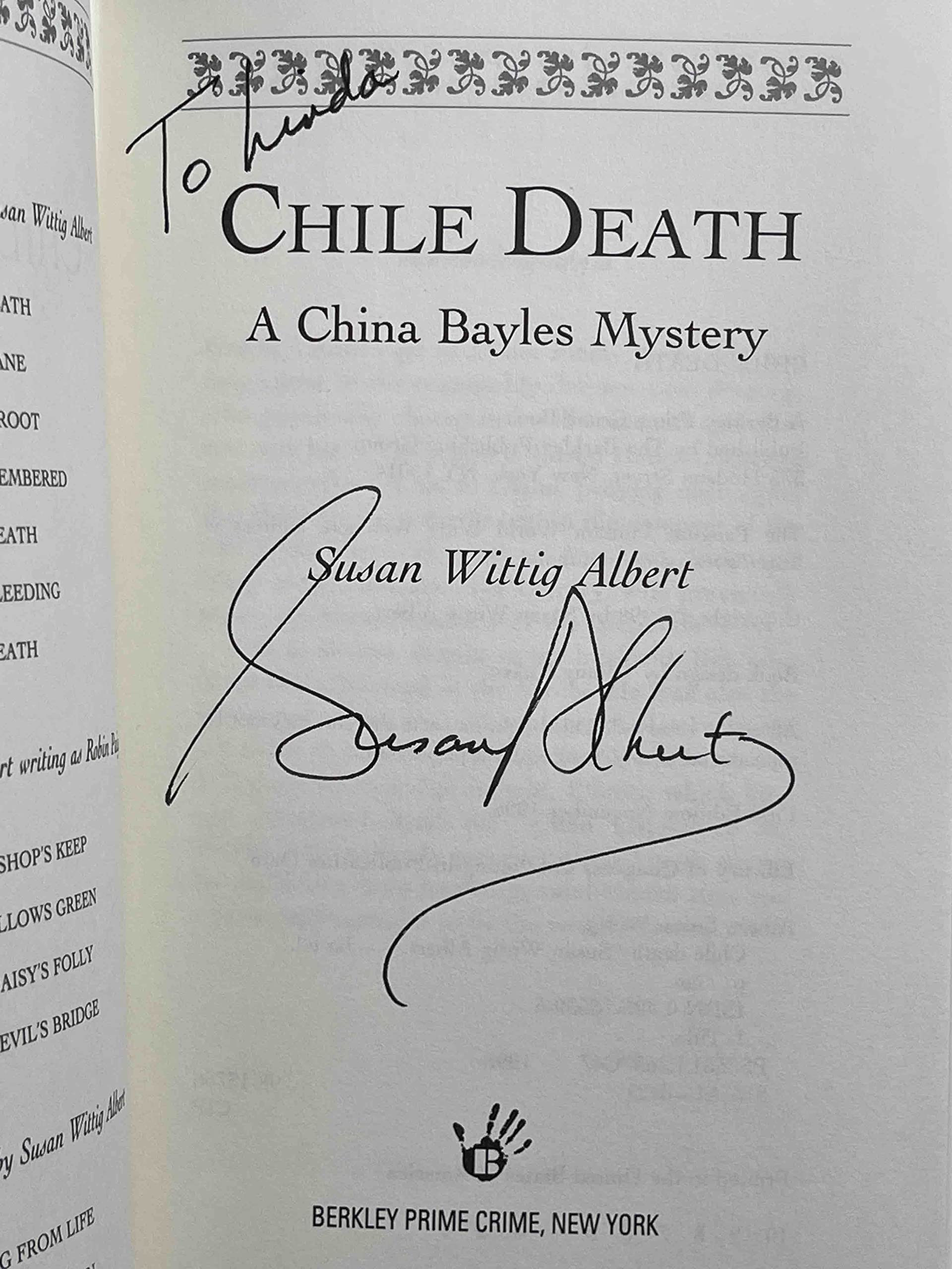 Chile Death (China Bayles Mysteries) used book depot