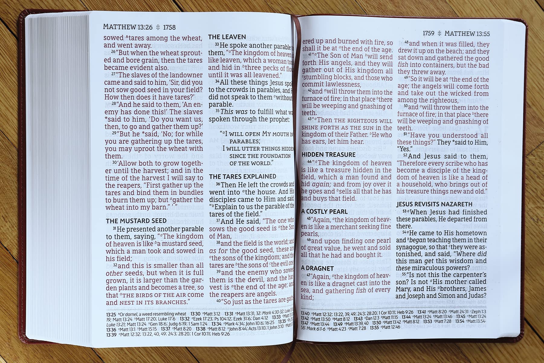 NASB, Super Giant Print Reference Bible, Leathersoft, Brown, Red Letter, 1995 Text, Comfort Print used book depot