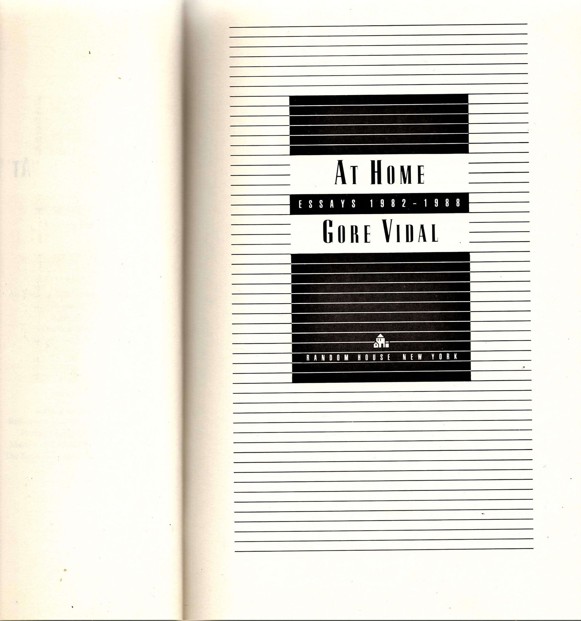 At Home: Essays, 1982-1988 used book depot