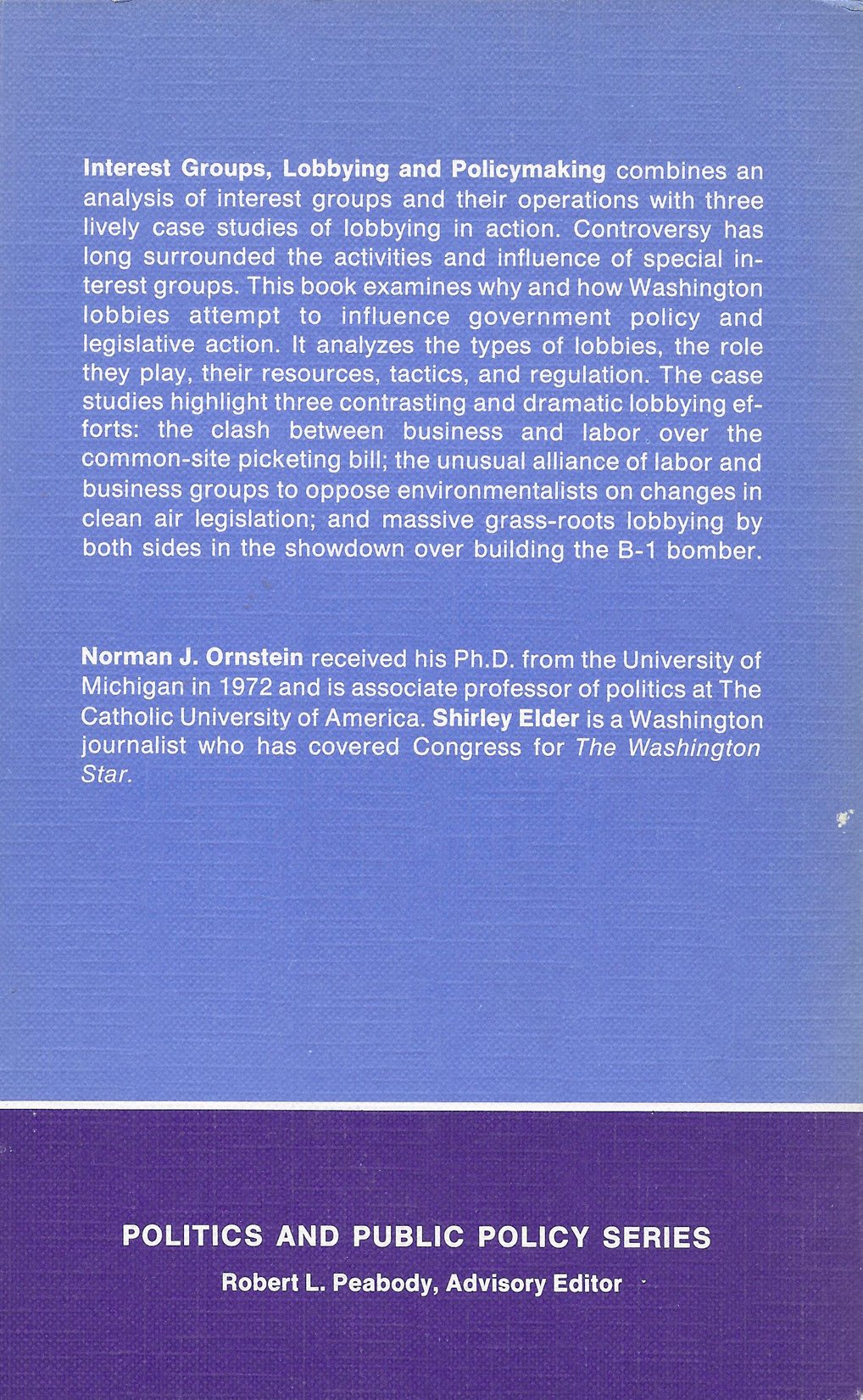 Interest Groups, Lobbying, and Policymaking used book depot