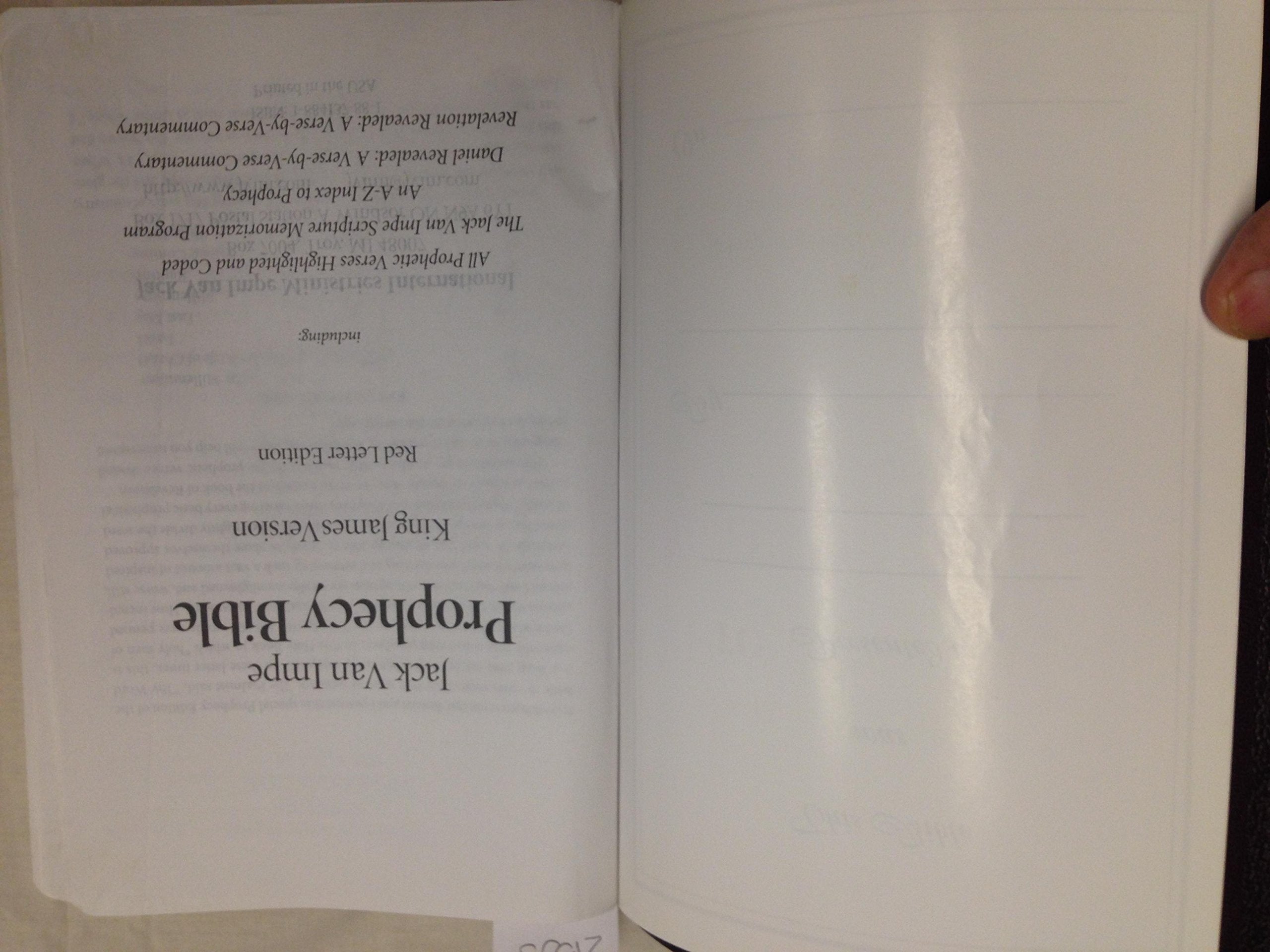 Jack Van Impe Prophecy Bible (Special Limited Edition /Words of Christ in Red) used book depot