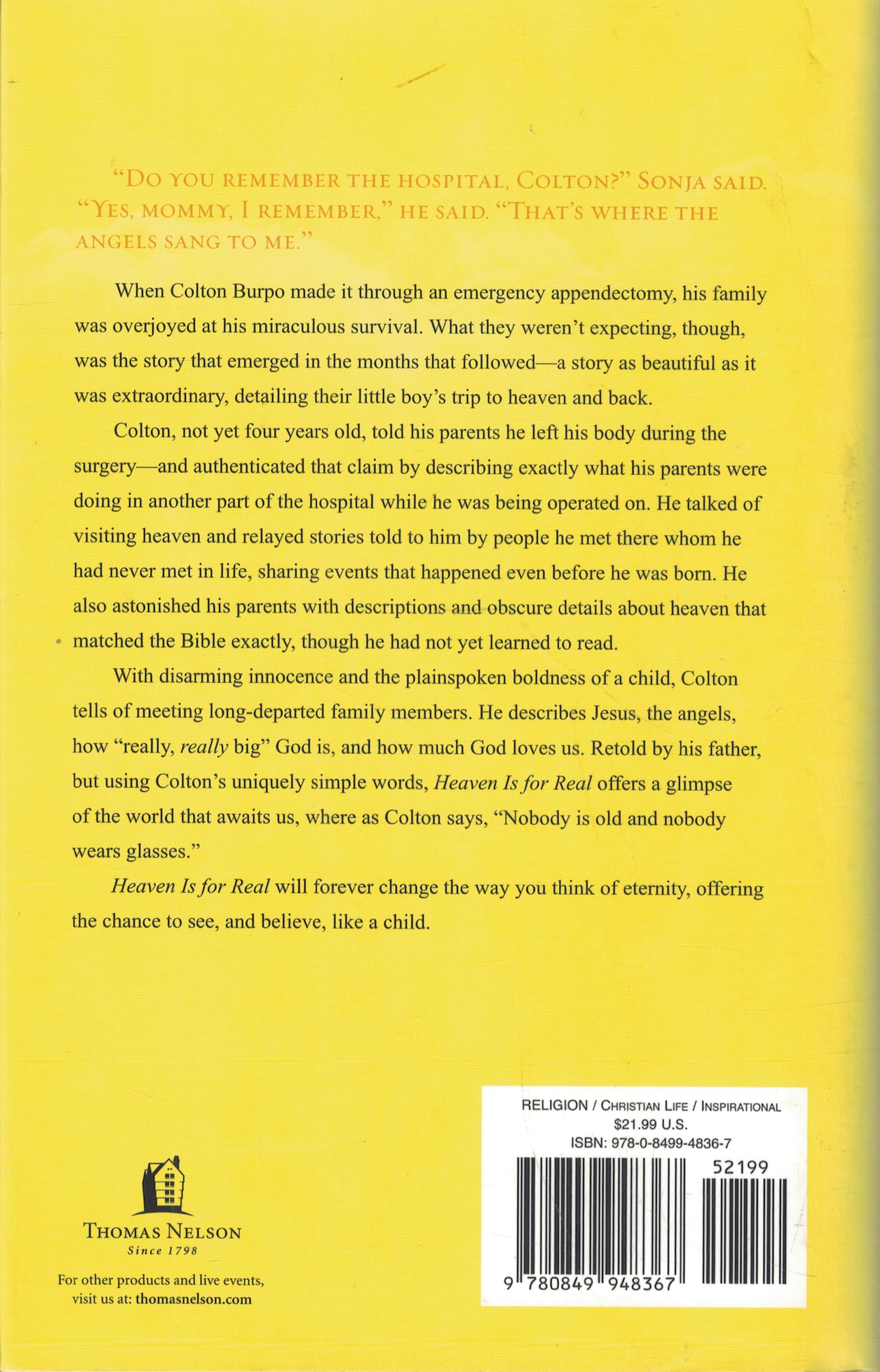 Heaven is for Real: A Little Boy's Astounding Story of His Trip to Heaven and Back, Deluxe Edition used book depot