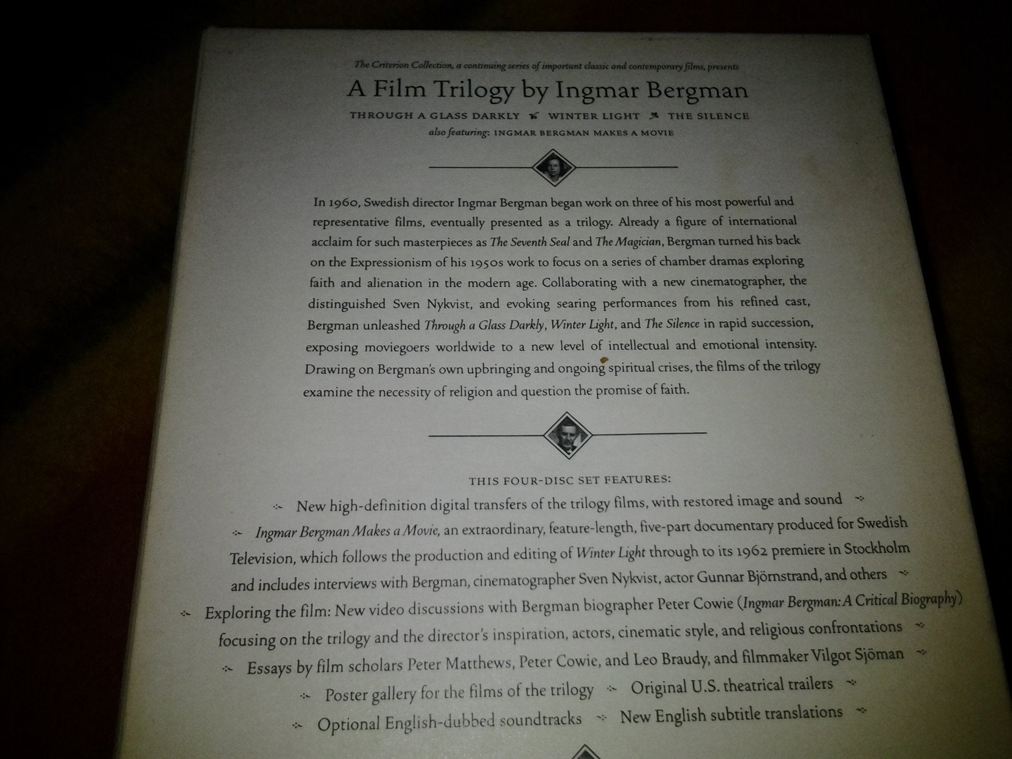 The Ingmar Bergman Trilogy (Through a Glass Darkly / Winter Light / The Silence) (The Criterion Collection) used book depot
