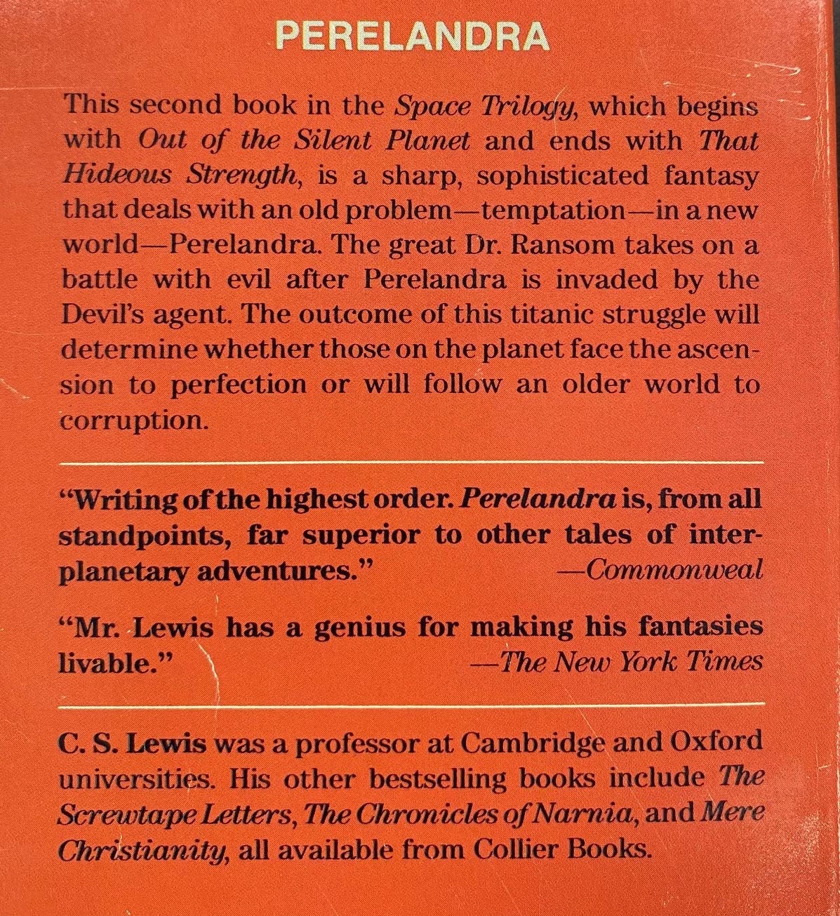 Space Trilogy: Out of the Silent Planet, Perelandra, That Hideous Strength (Boxed Set) used book depot