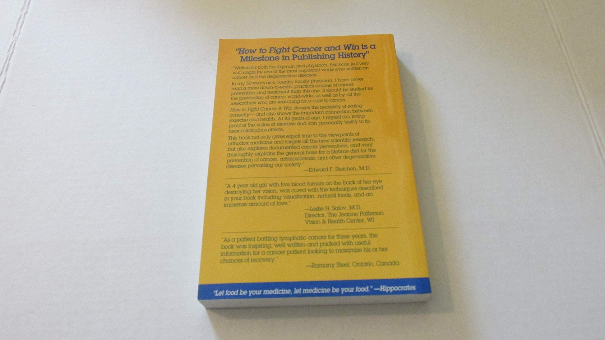 How to Fight Cancer & Win used book depot
