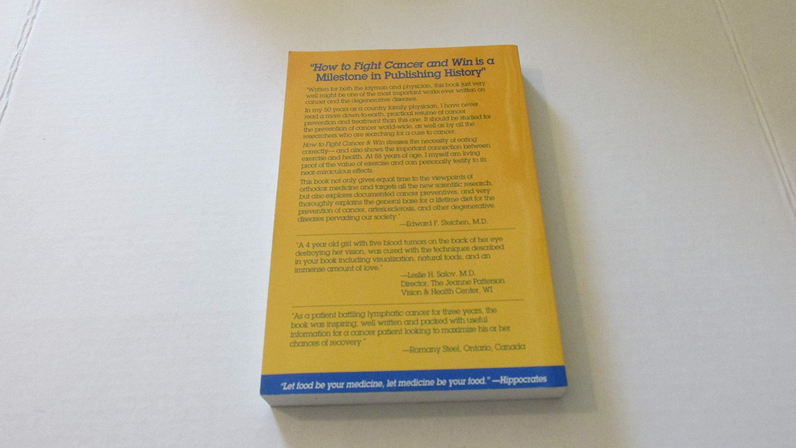 How to Fight Cancer & Win used book depot