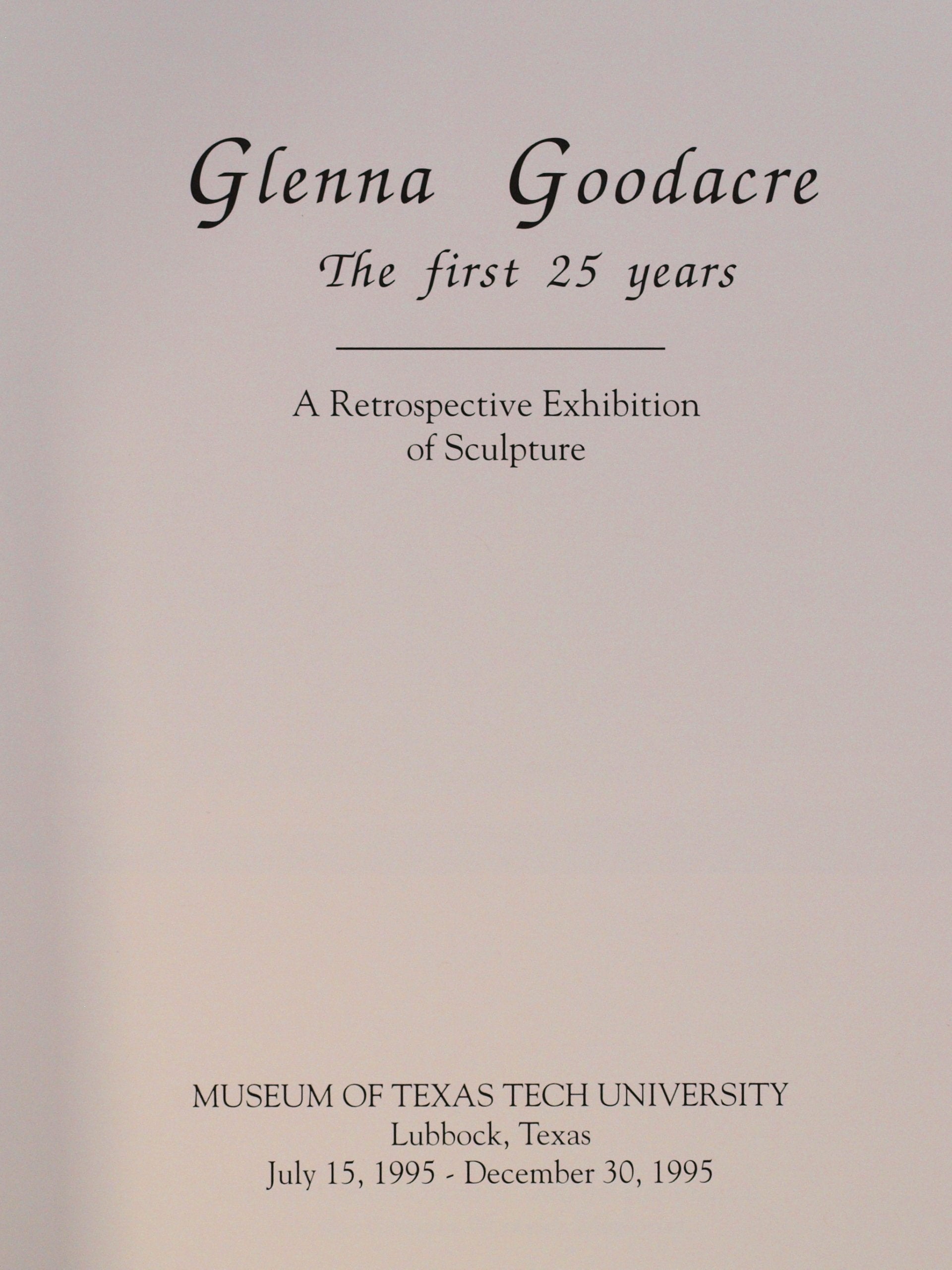 Glenna Goodacre: The First 25 Years : A Retrospective Exhibition of Sculpture used book depot
