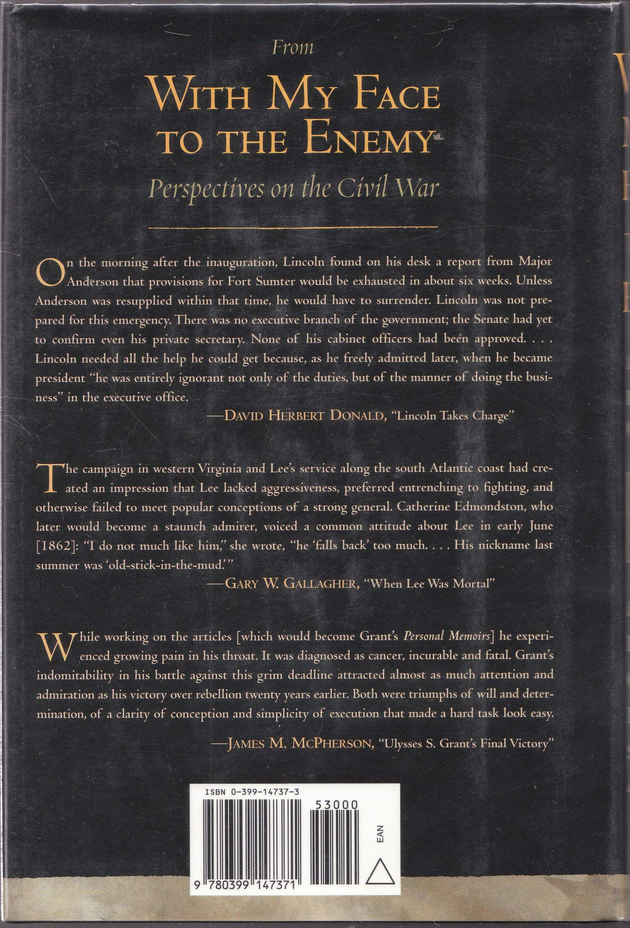 With My Face to the Enemy: Perspectives on the Civil War used book depot