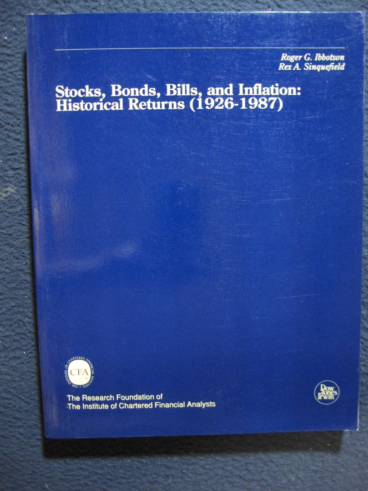 Stocks, Bonds, Bills and Inflation: Jistorical Returns (1926-1987) used book depot