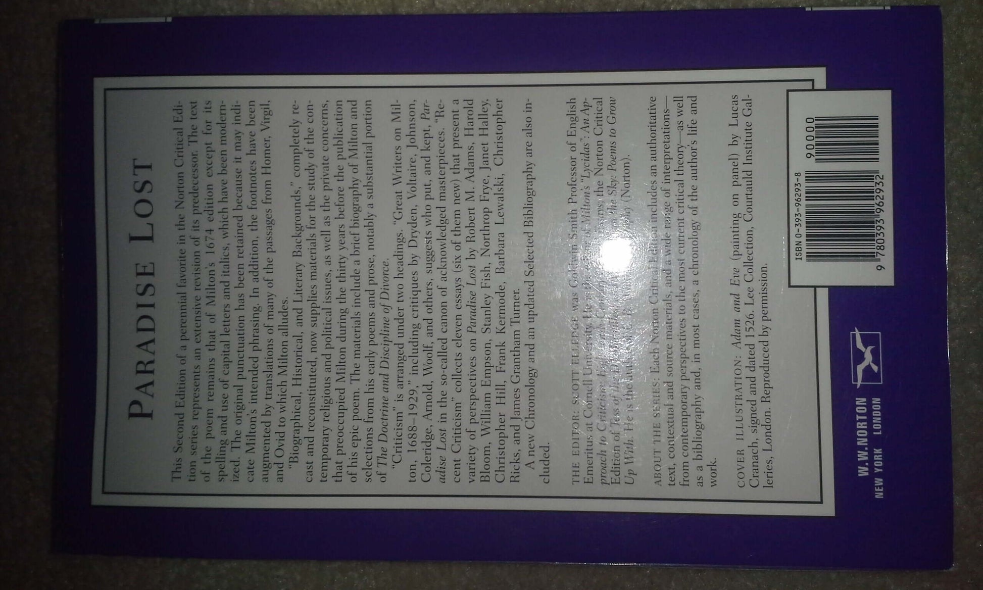 Paradise Lost (Norton Critical Editions) used book depot