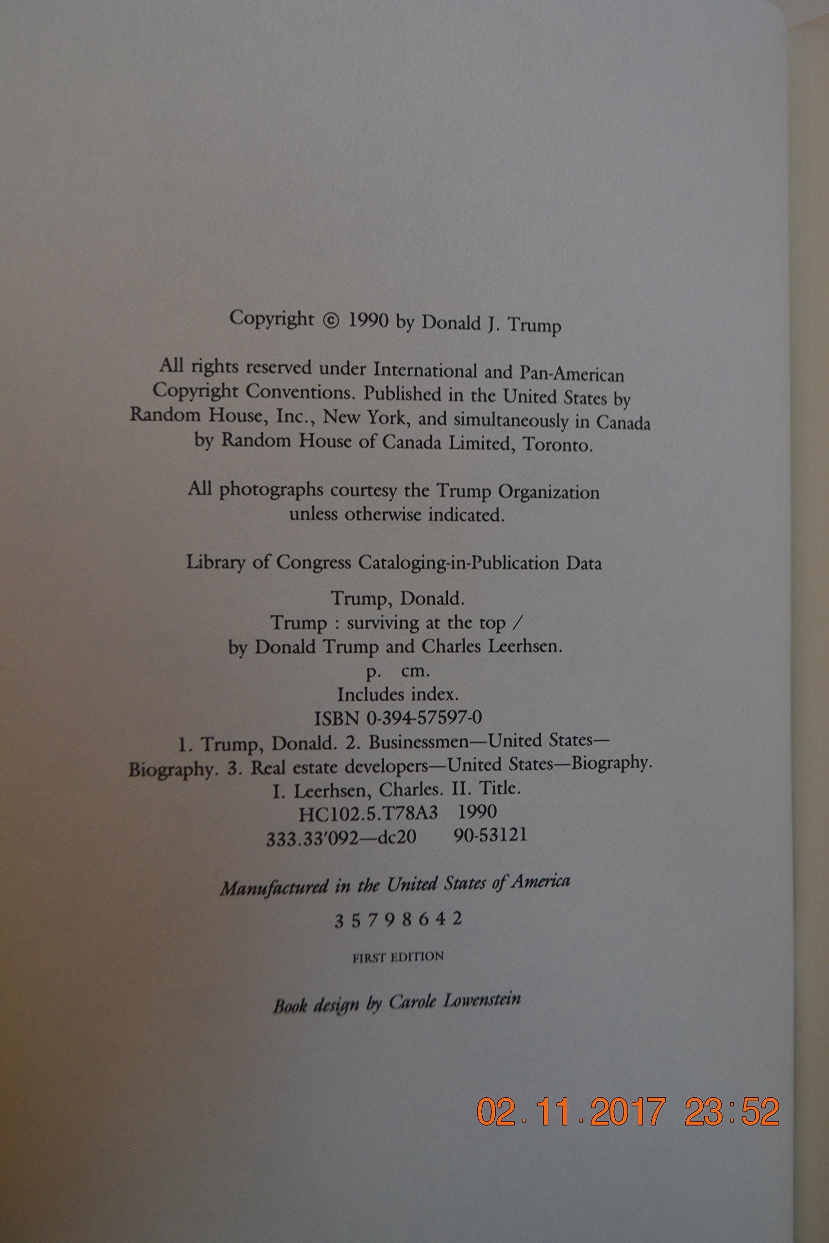 Trump: Surviving at the Top used book depot