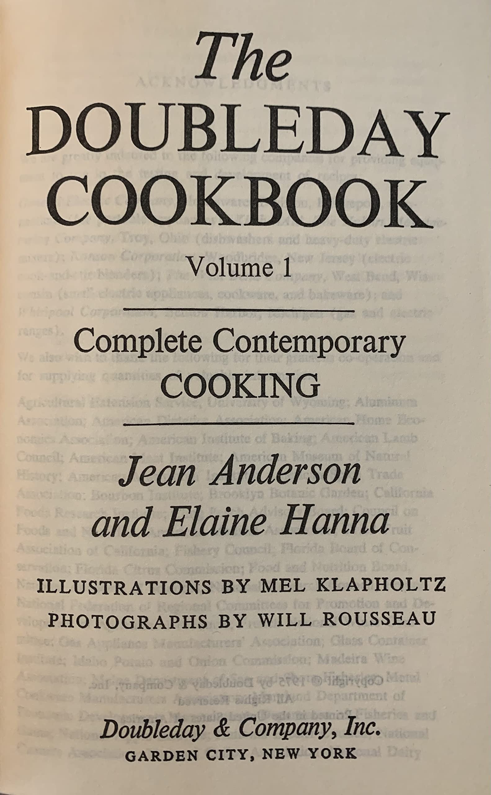 The Doubleday Cookbook. Complete Contemporary Cooking. 2 VOLUMES used book depot