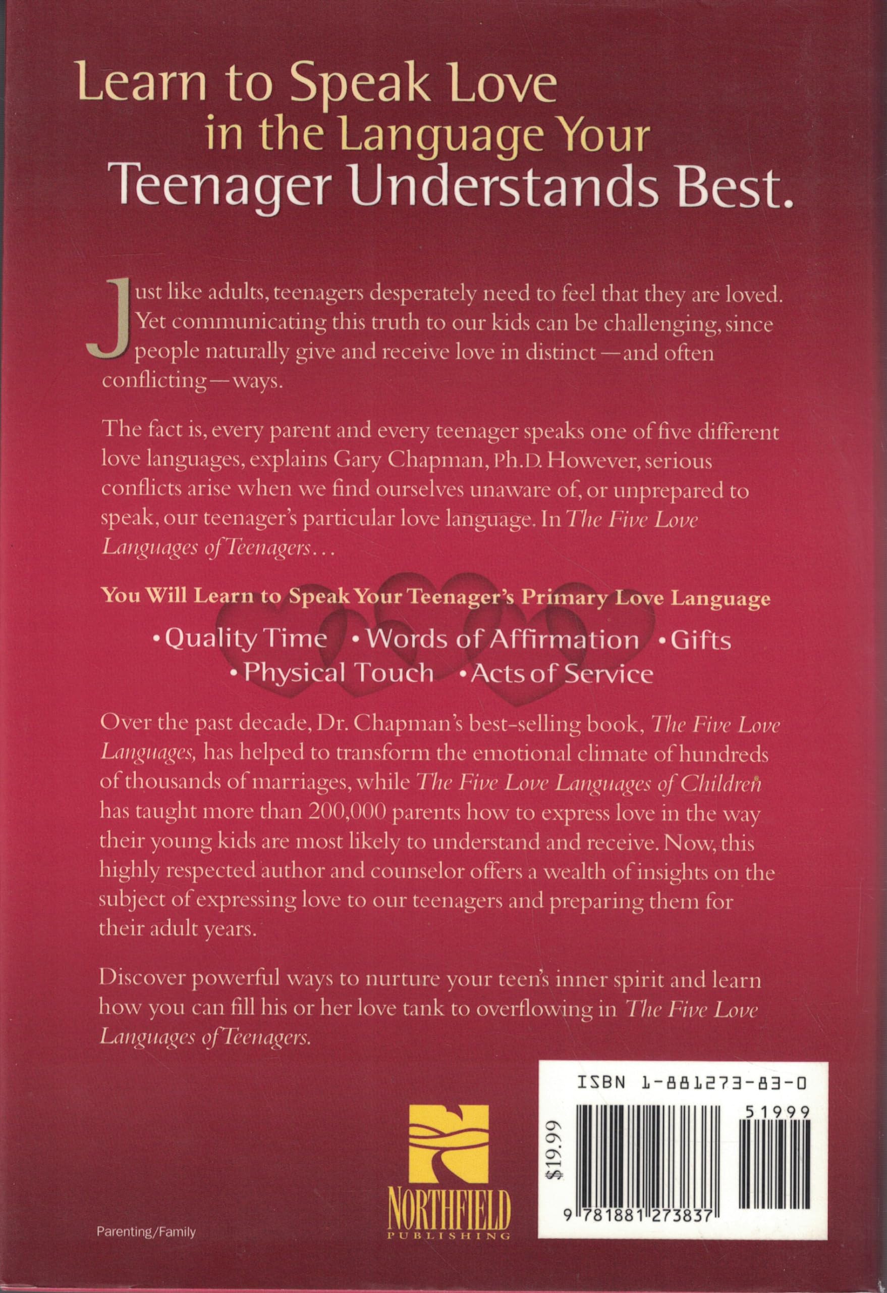 The Five Love Languages of Teenagers used book depot