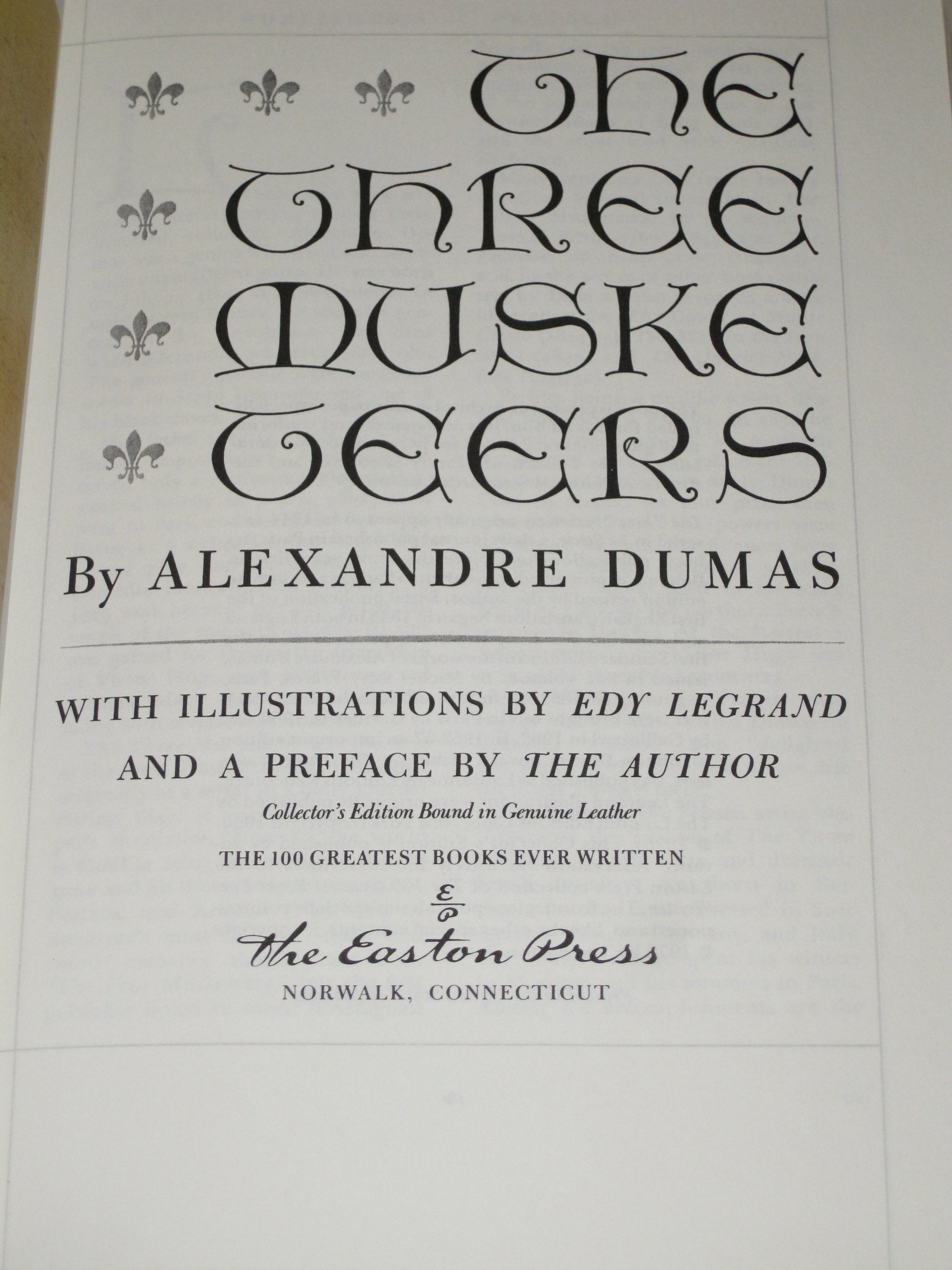 The Three Musketeers By Alexandre Dumas (Ornate and Gold Gild Binding) used book depot
