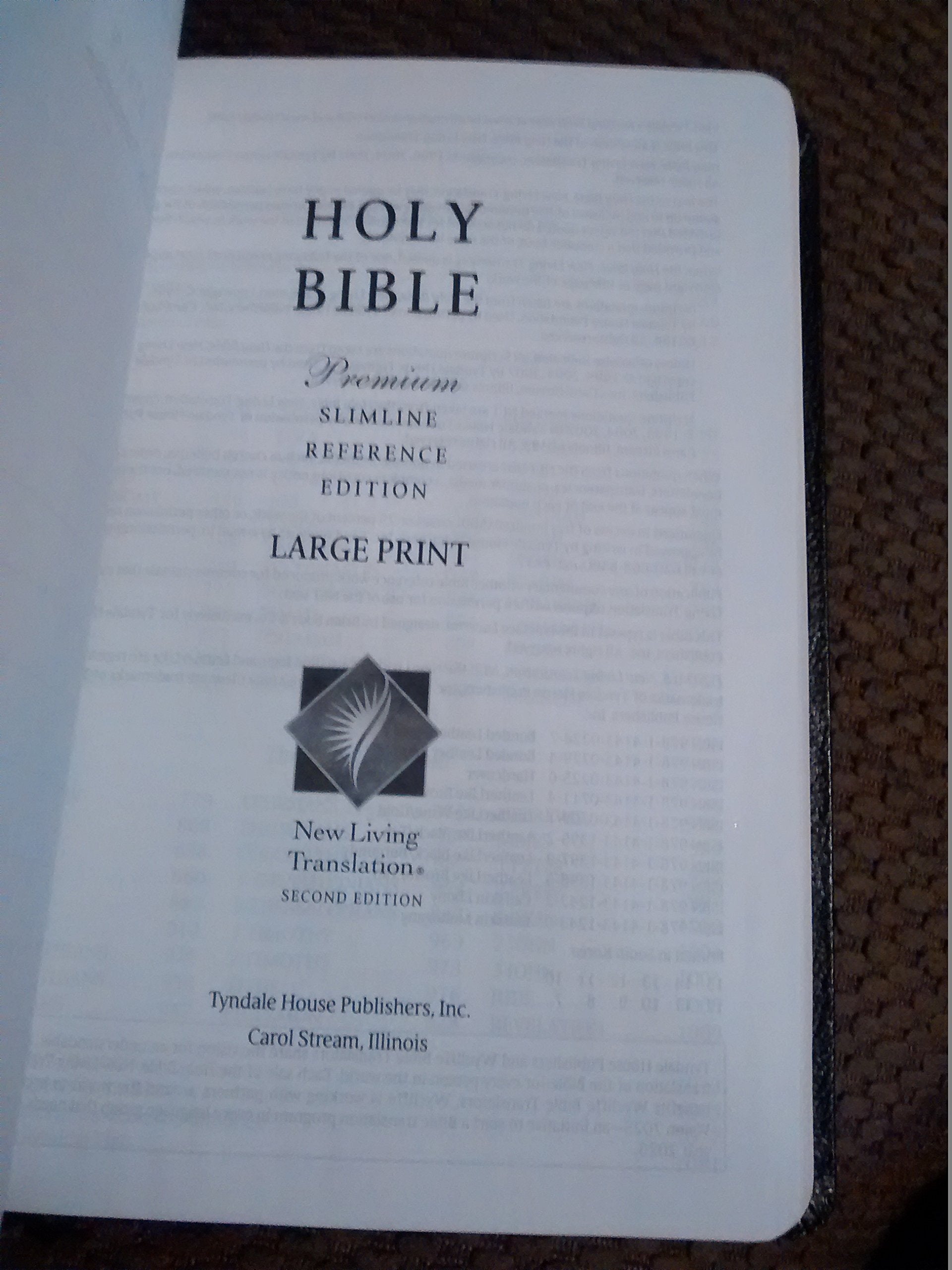 Premium Slimline Reference Bible NLT, Large Print used book depot