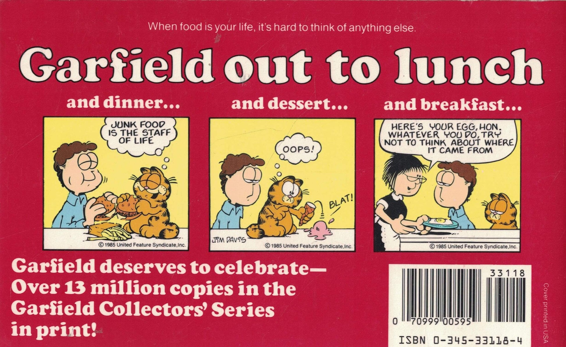 Garfield Out to Lunch (His 12th Book) used book depot