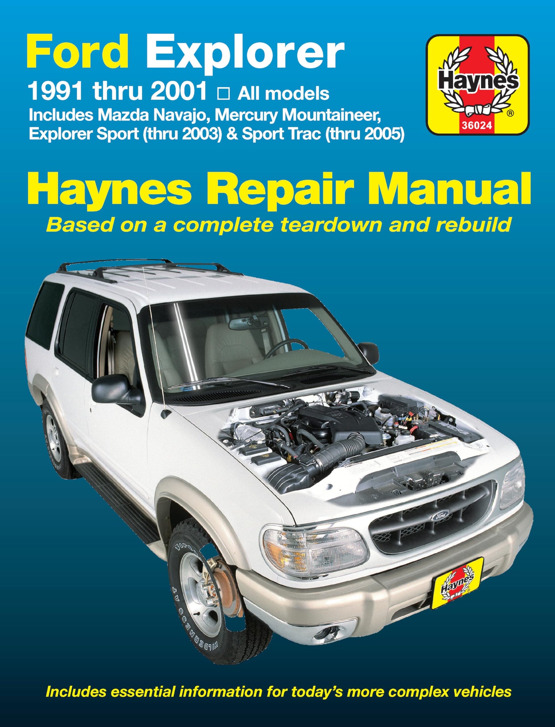Ford Explorer & Mazda Navajo 1991 thru 2001, Mercury Mountaineer 1997 thru 2001, Explorer Sport 200-2003 & Explorer Sport Trac 2001-2005 Haynes Repair Manual used book depot