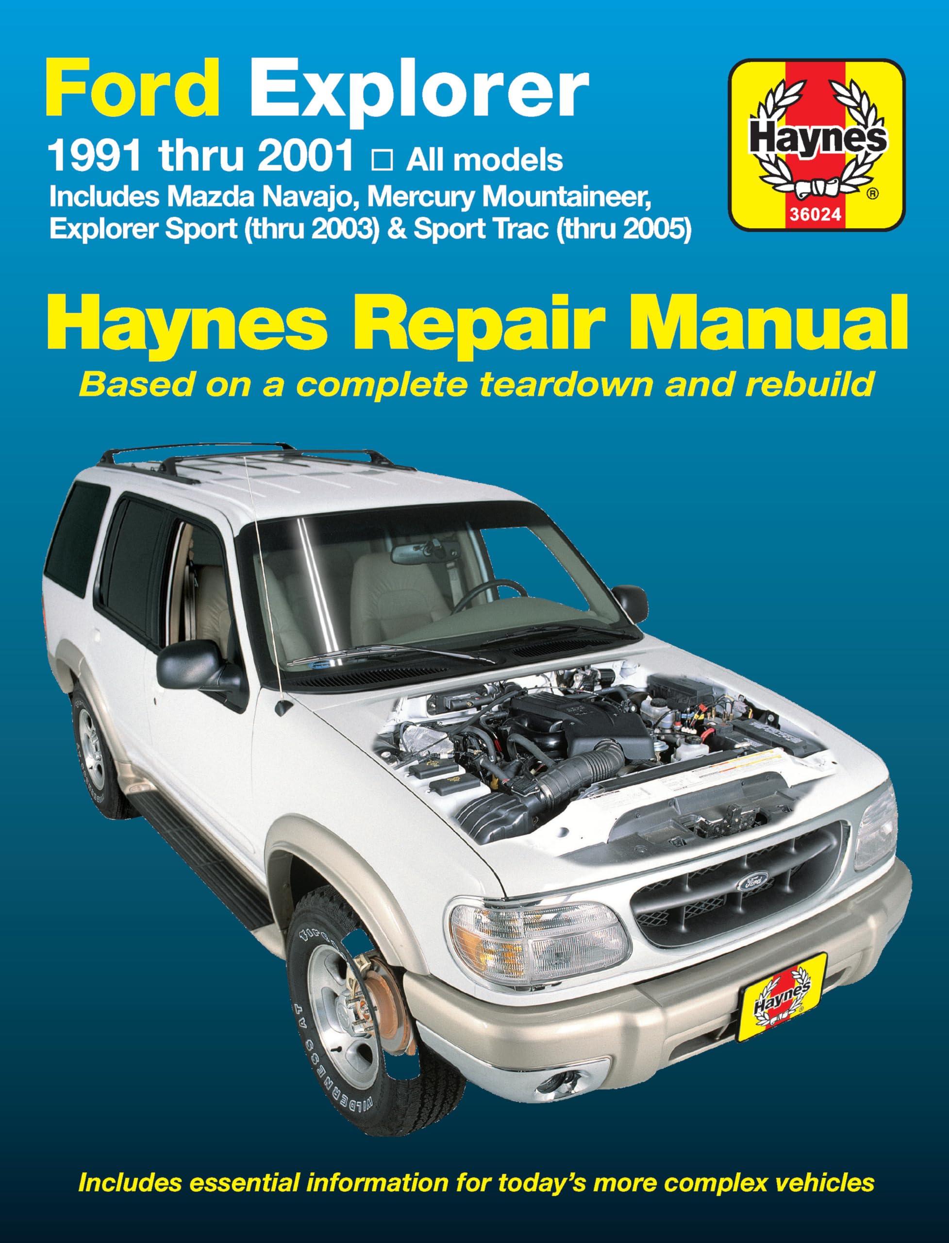 Ford Explorer & Mazda Navajo 1991 thru 2001, Mercury Mountaineer 1997 thru 2001, Explorer Sport 200-2003 & Explorer Sport Trac 2001-2005 Haynes Repair Manual used book depot