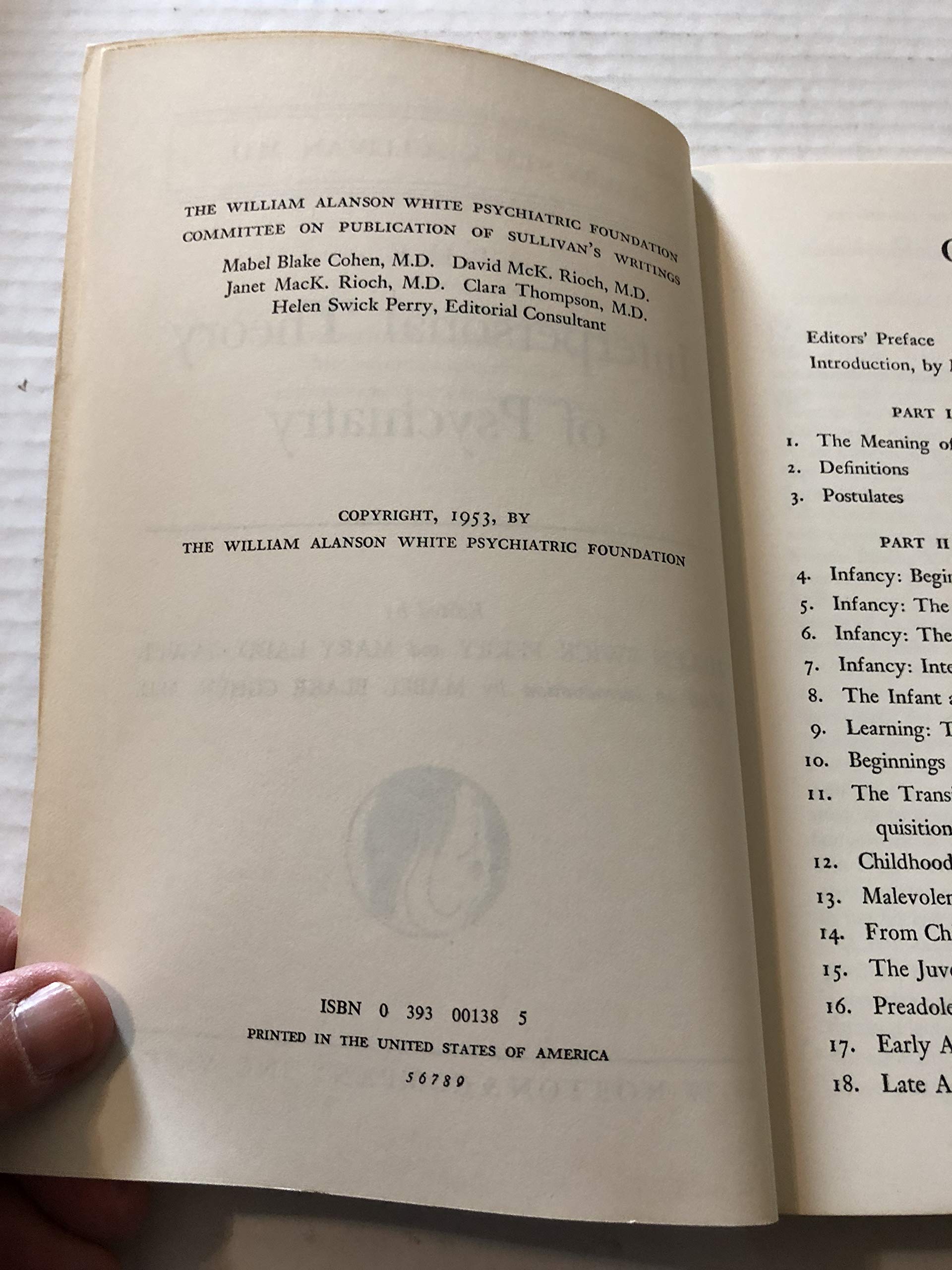 The interpersonal theory of psychiatry used book depot