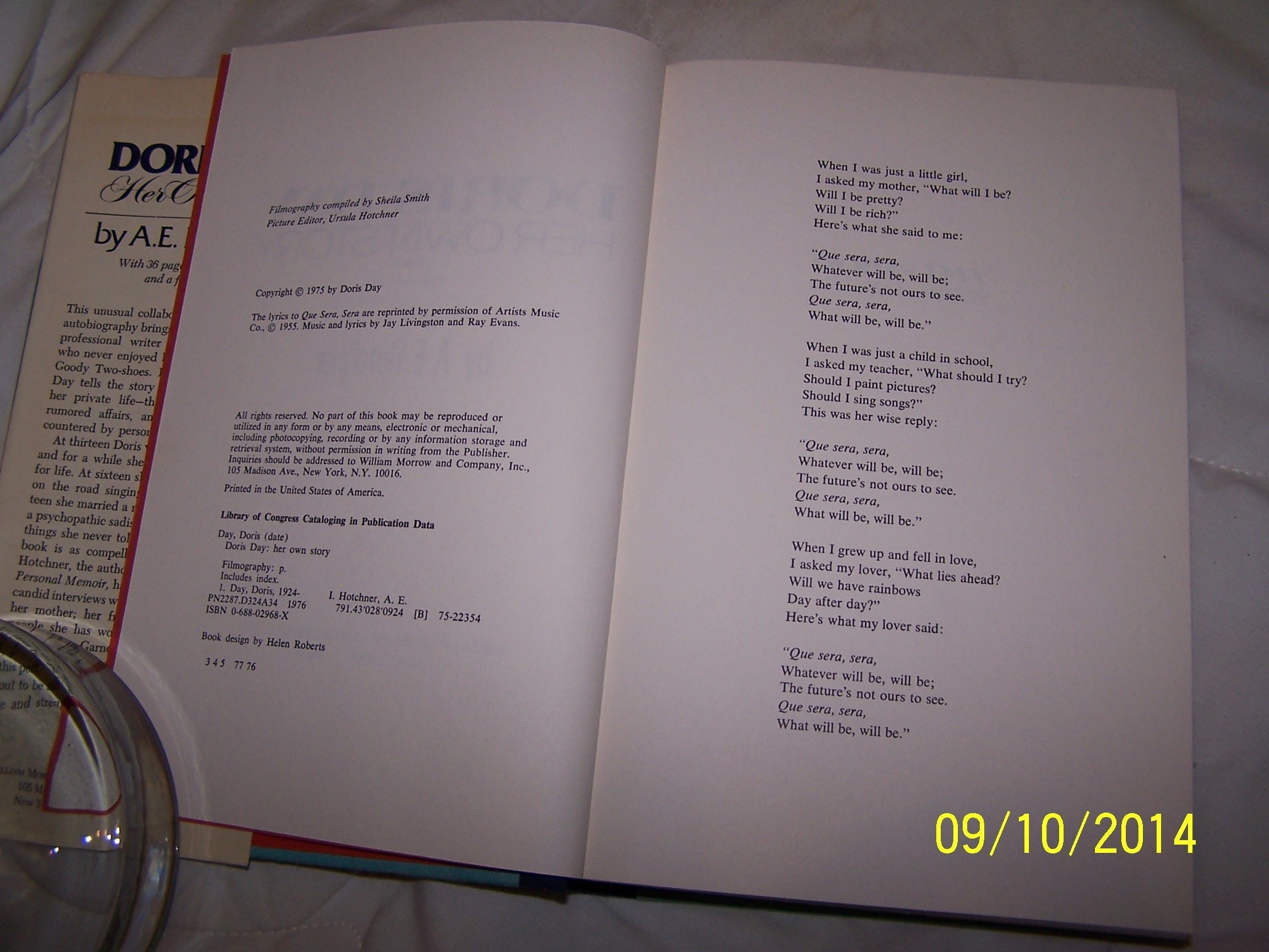 Doris Day: Her Own Story (SIGNED by Ms. Day) used book depot