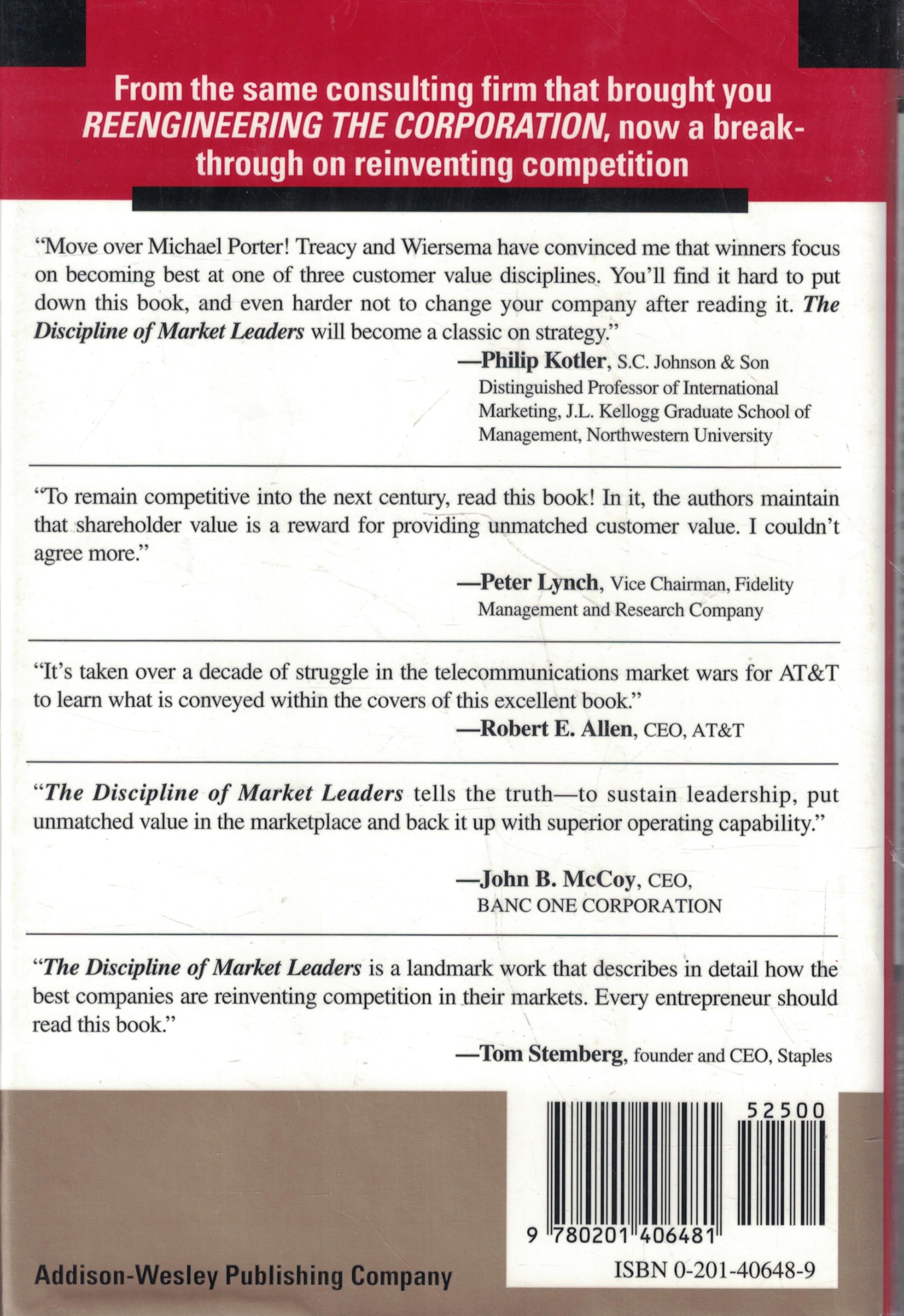 The Discipline Of Market Leaders: Choose Your Customers, Narrow Your Focus, Dominate Your Market used book depot