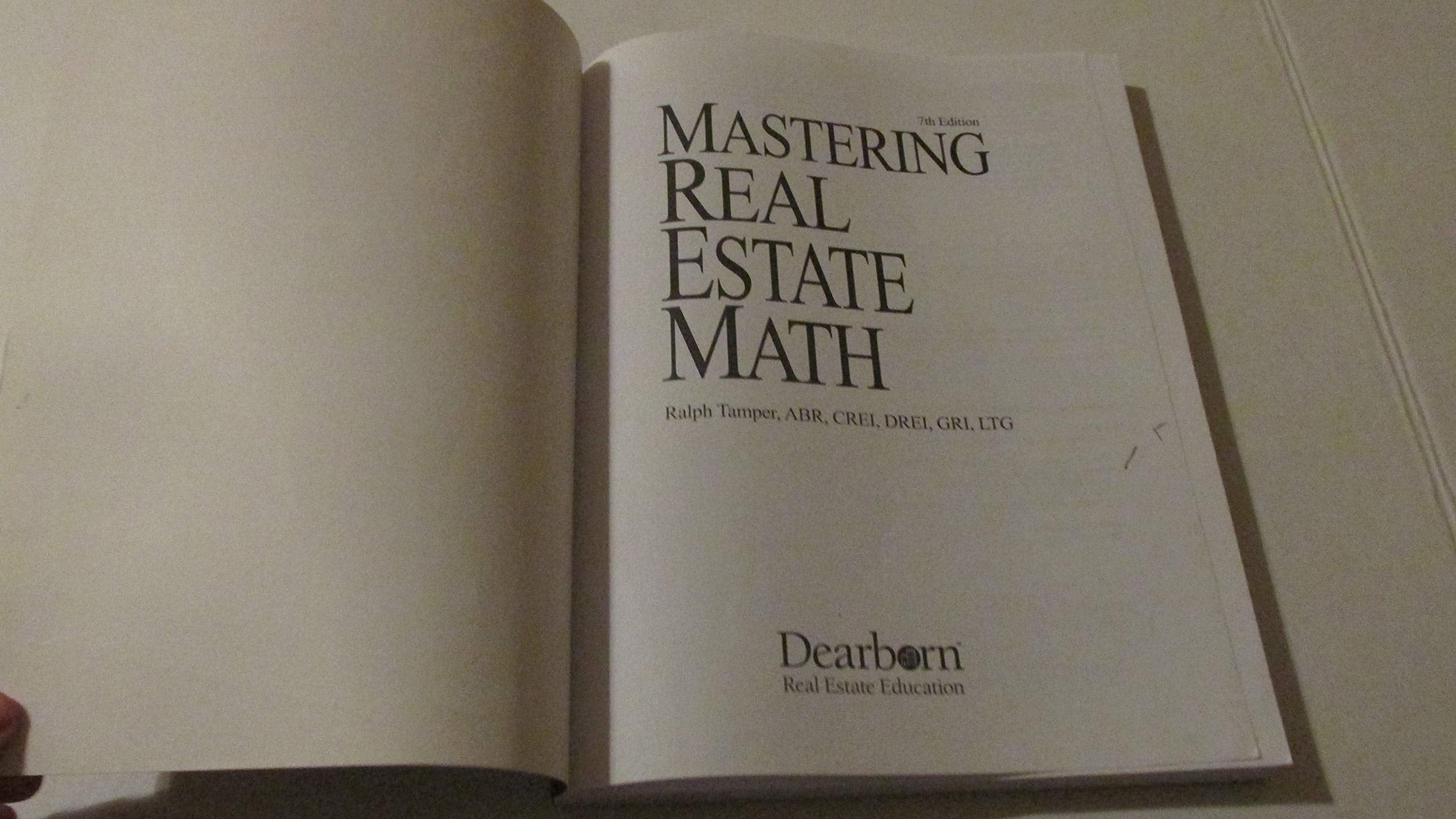 Mastering Real Estate Mathematics used book depot