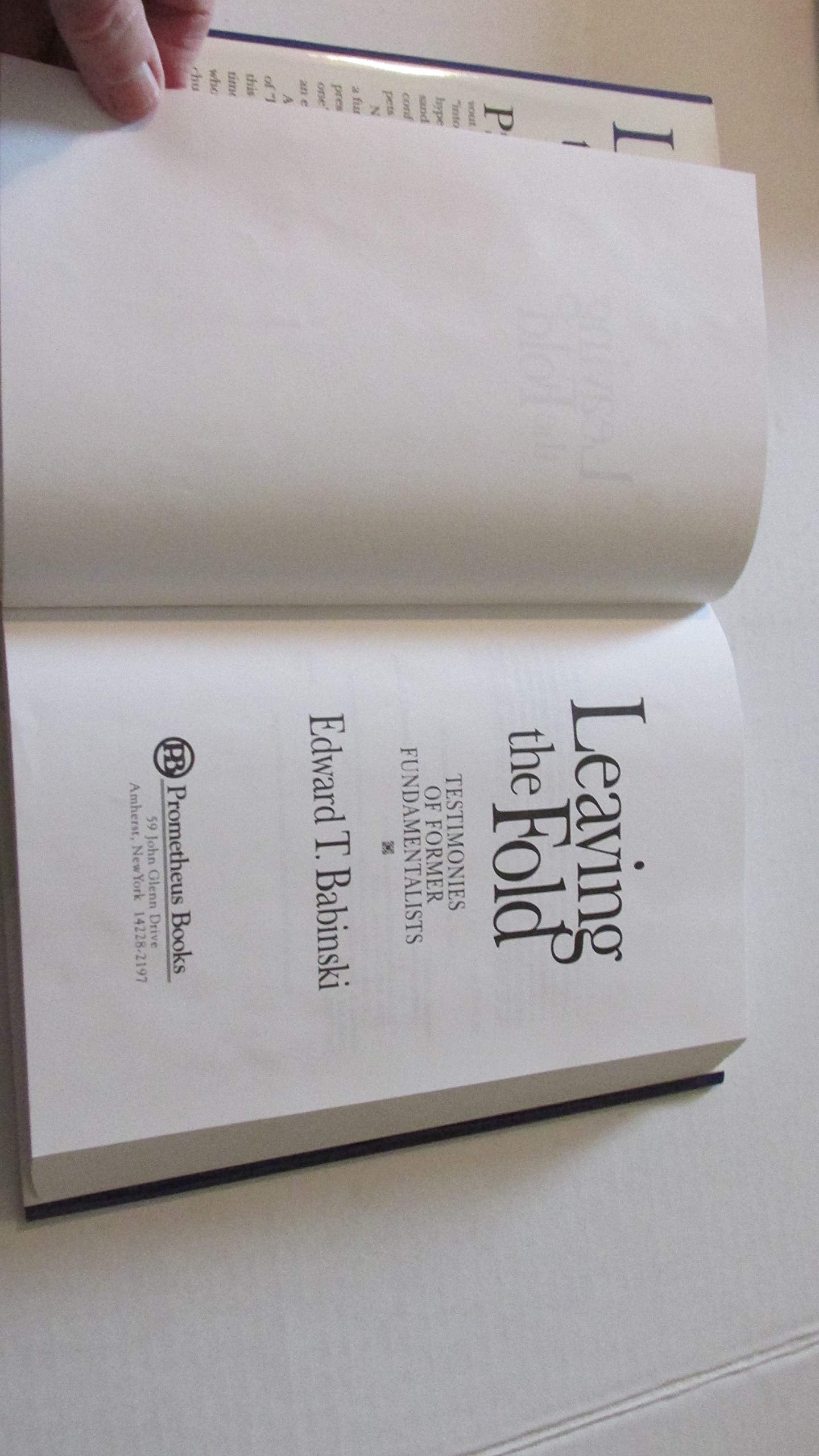 Leaving the Fold: Testimonies of Former Fundamentalists used book depot