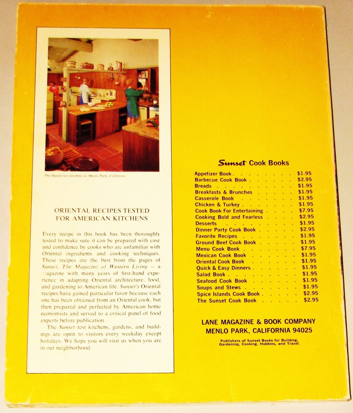 Sunset Oriental Cook Book * Chinese Japanese Koreanj used book depot
