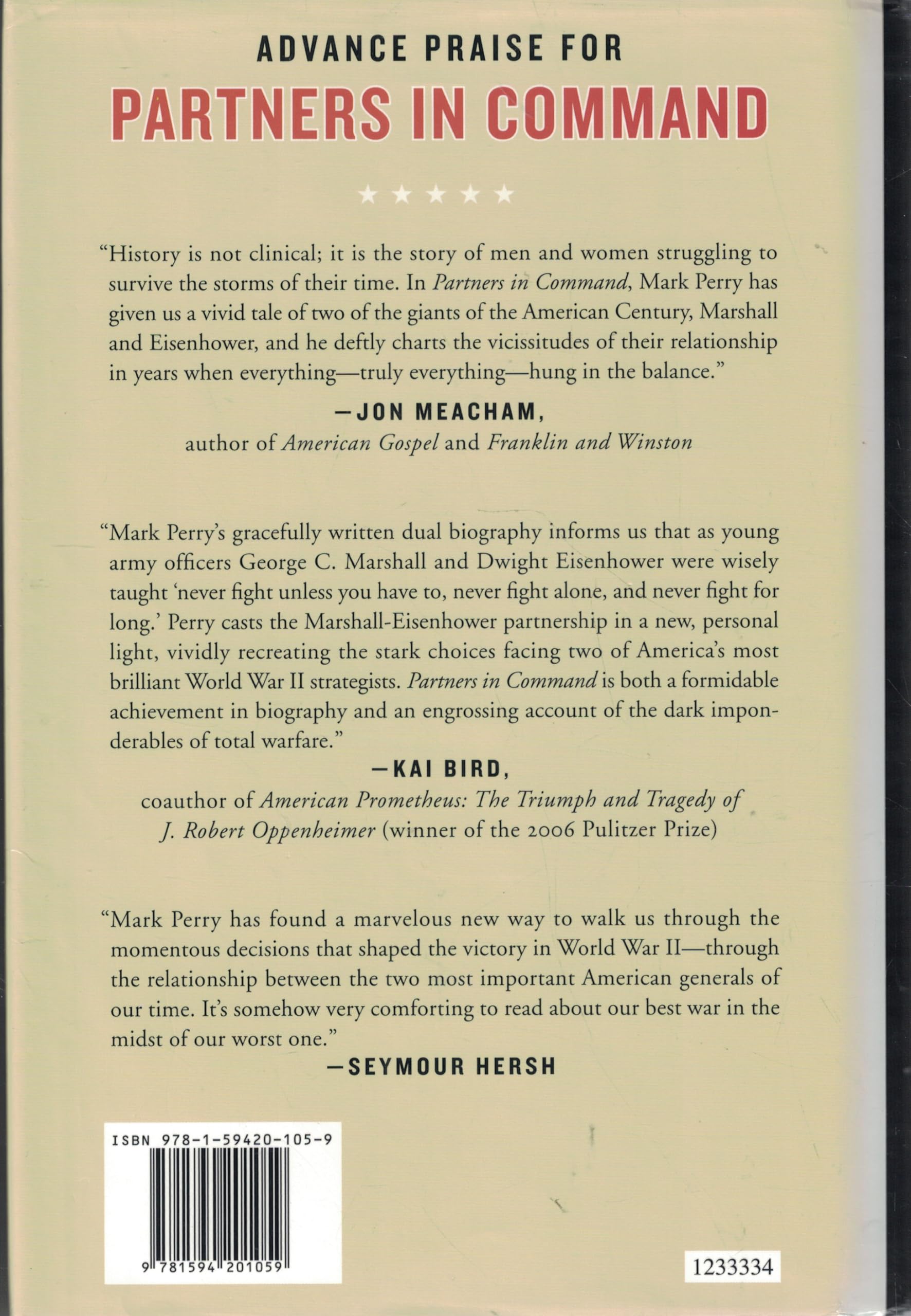 Partners in Command: George Marshall and Dwight Eisenhower in War and Peace used book depot