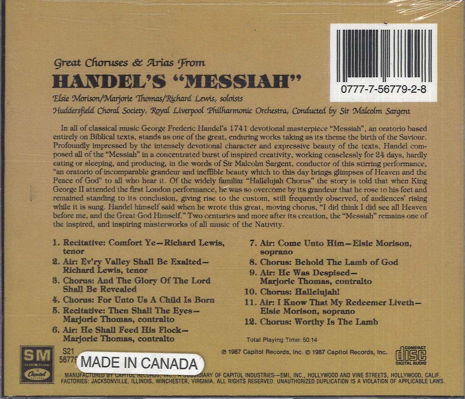Handel's Messiah used book depot