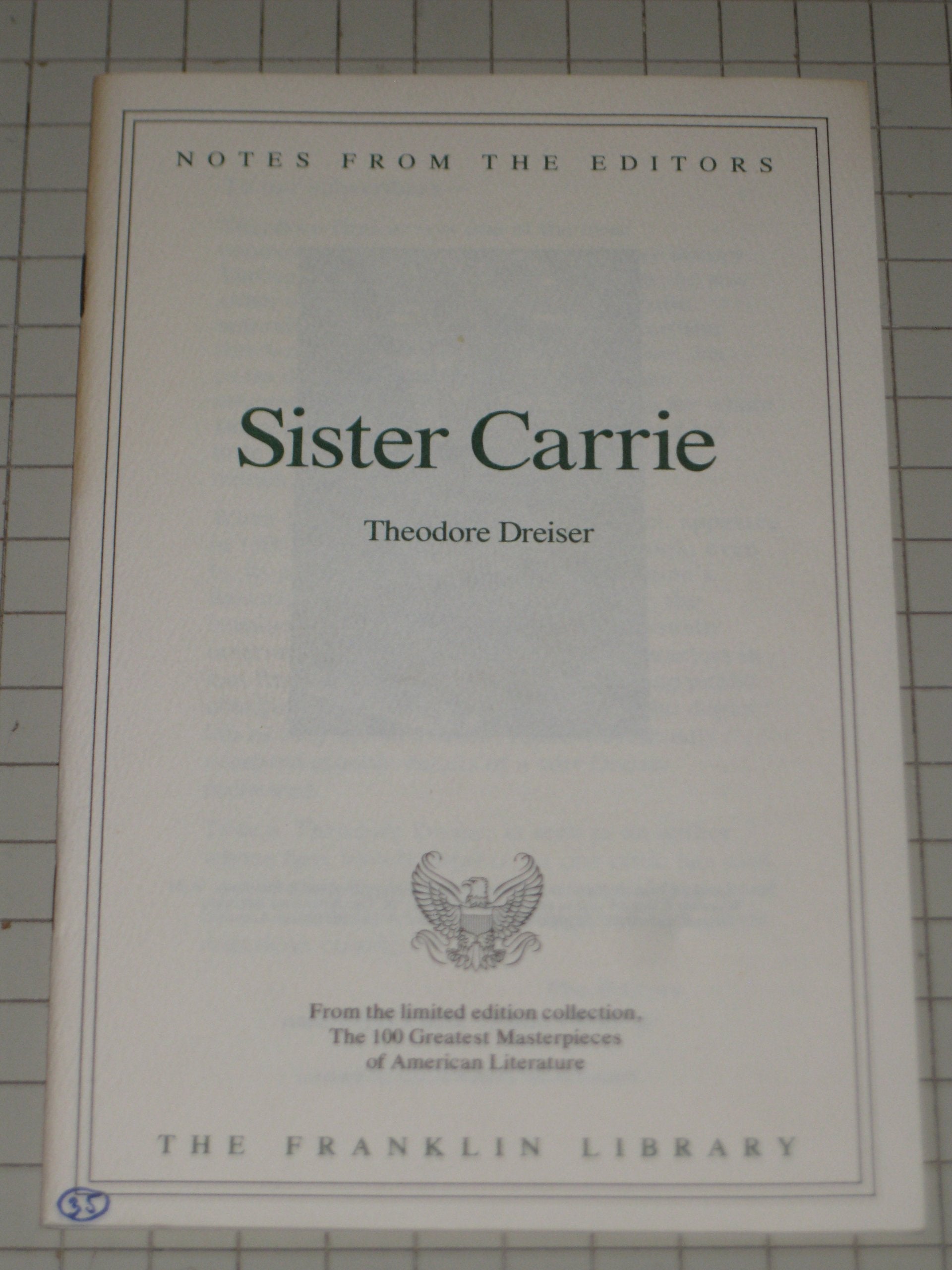 Sister Carrie - Theodore Dreiser - The Franklin Library - Ben Stahl Illustrations - Limited Edition used book depot