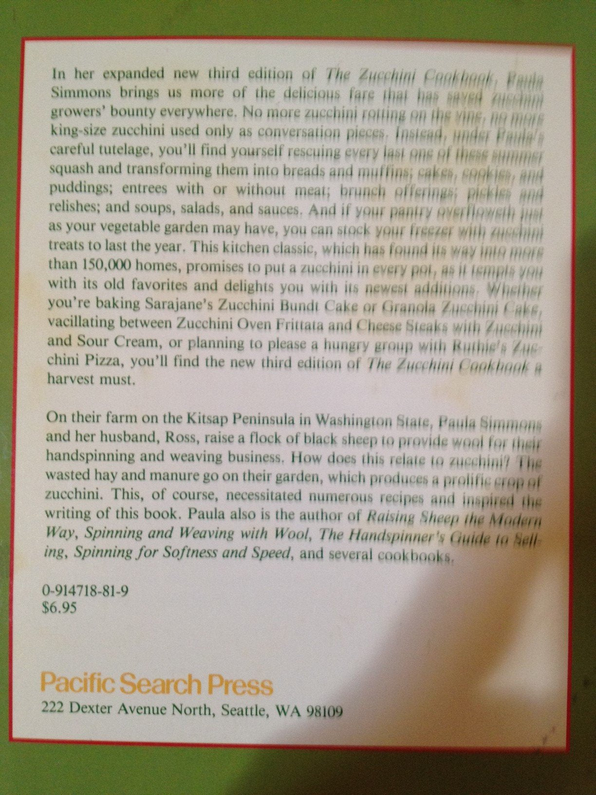 The zucchini cookbook used book depot