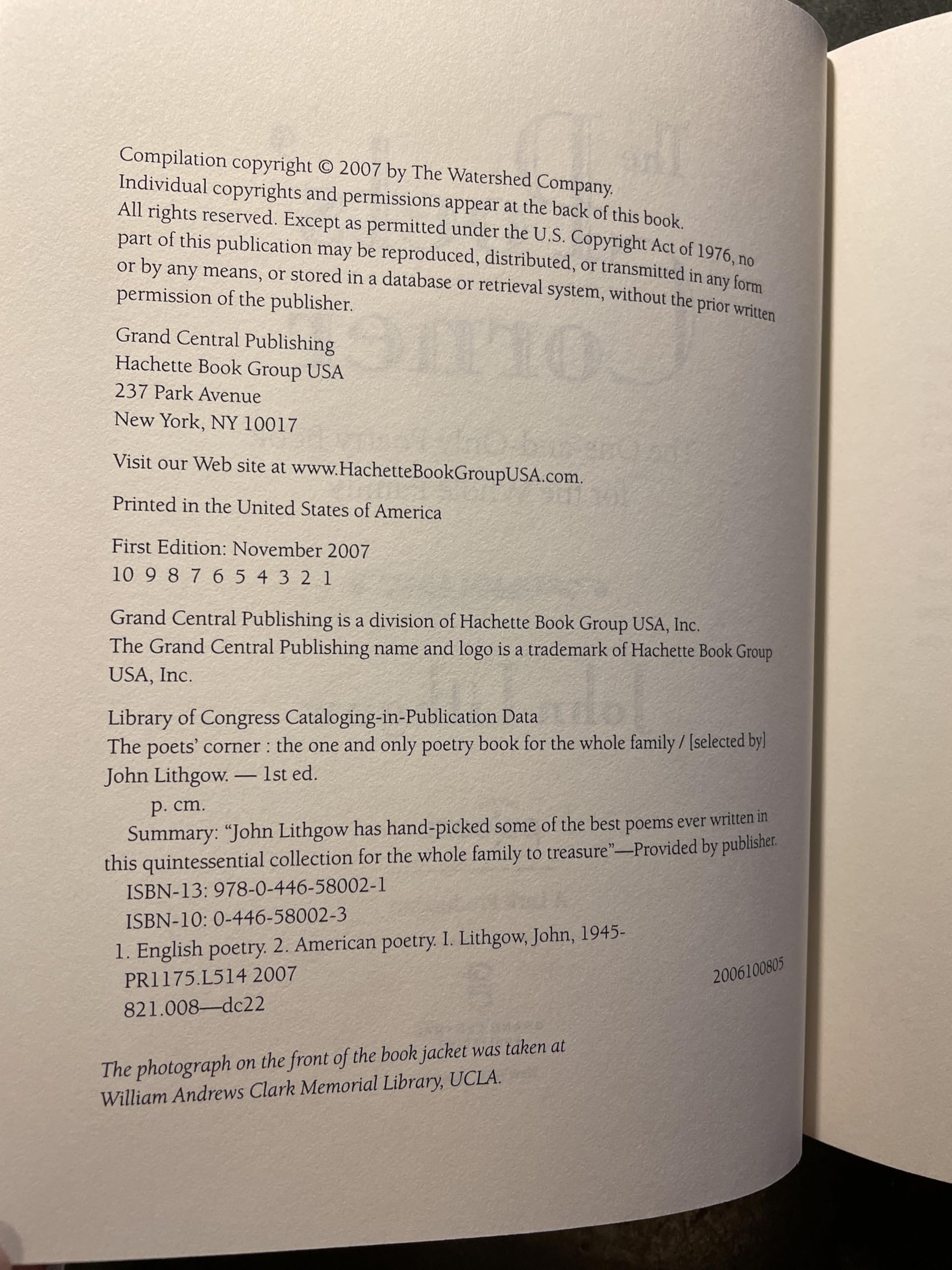 The Poets' Corner: The One-and-Only Poetry Book for the Whole Family used book depot