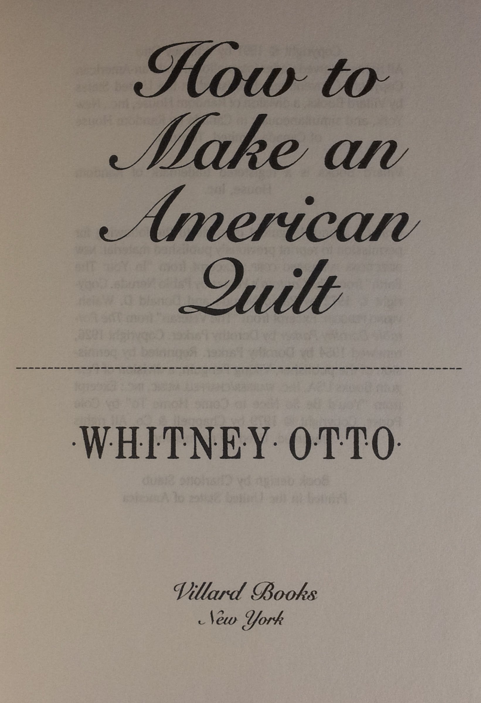 How to Make an American Quilt