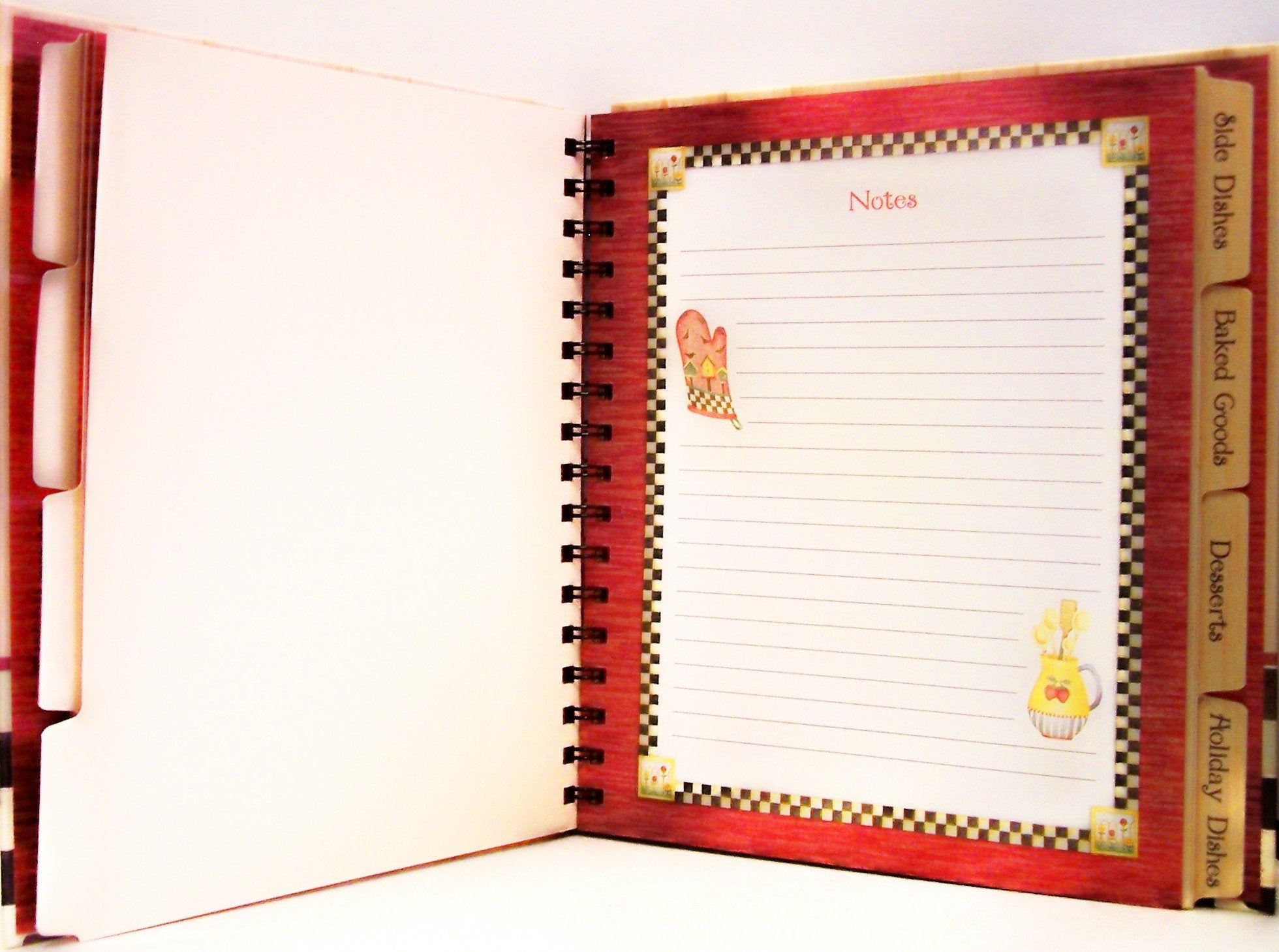 Debbie Mumm, Our Family: Traditions from the Kitchen: Recipe Keeper interior with guided recipe pages and tab dividers.