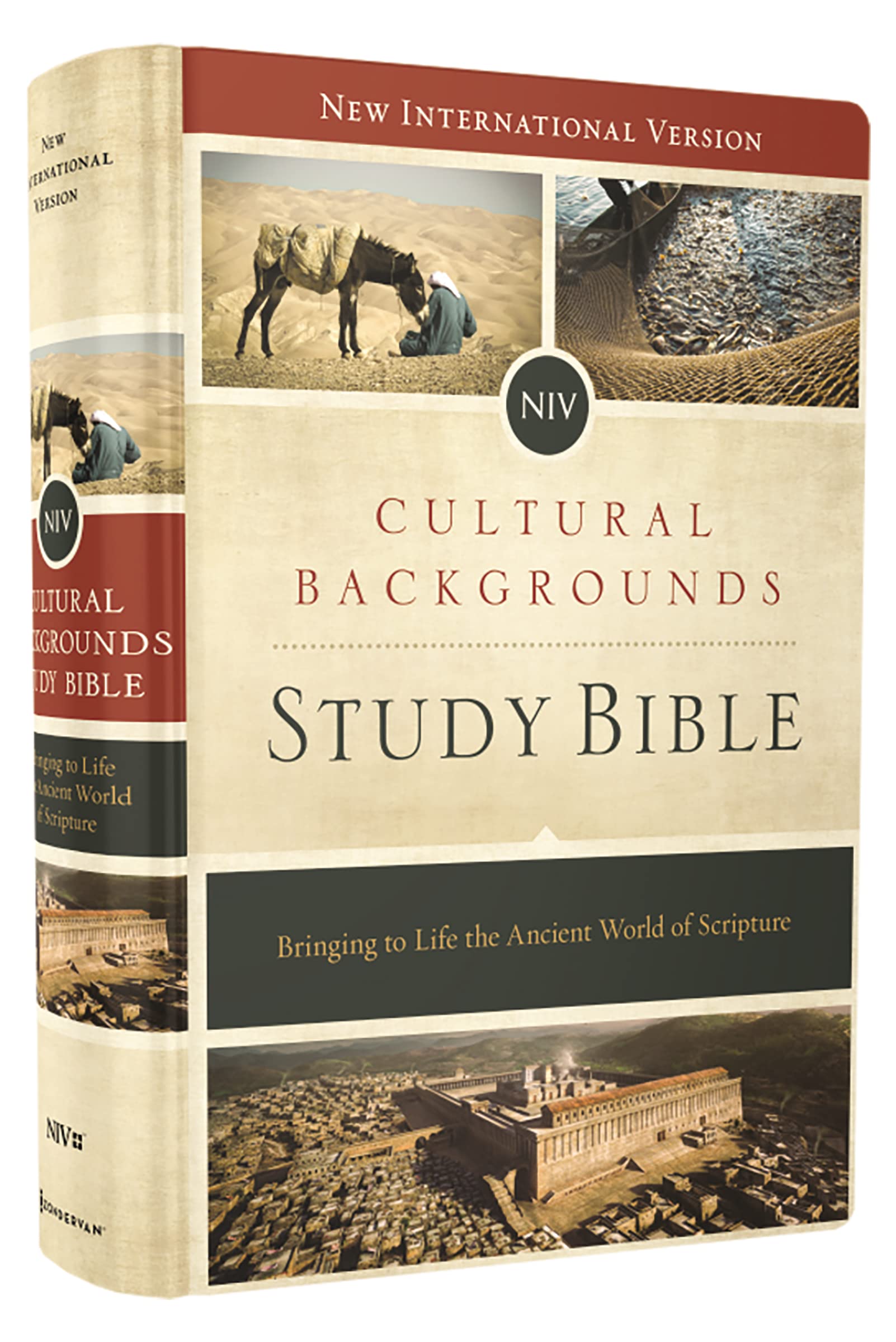 NIV, Cultural Backgrounds Study Bible (Context Changes Everything), Hardcover, Red Letter: Bringing to Life the Ancient World of Scripture used book depot