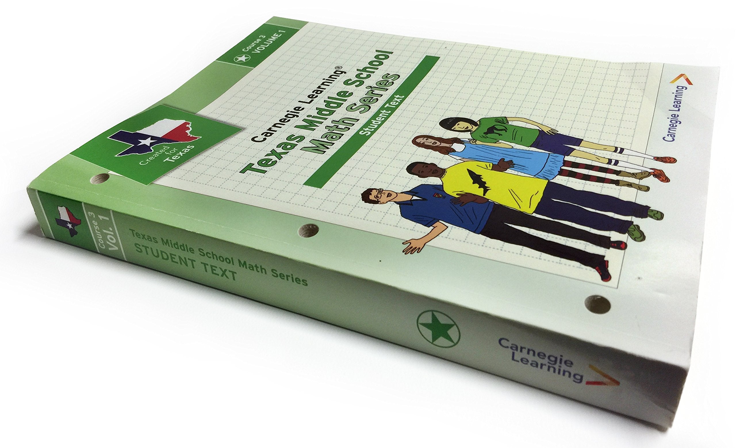 Carnegie Learning Texas Middle School Math Series, Student Text, Vol. 1 & 2 used book depot